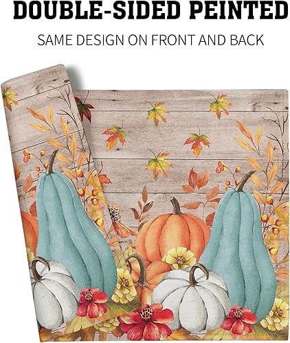 Miniatura 4 de Juego de 4 manteles individuales de eucalipto primaveral, 12 x 18 pulgadas, hojas verdes salvia, mariposa, vintage, rústico, para verano, temporada,