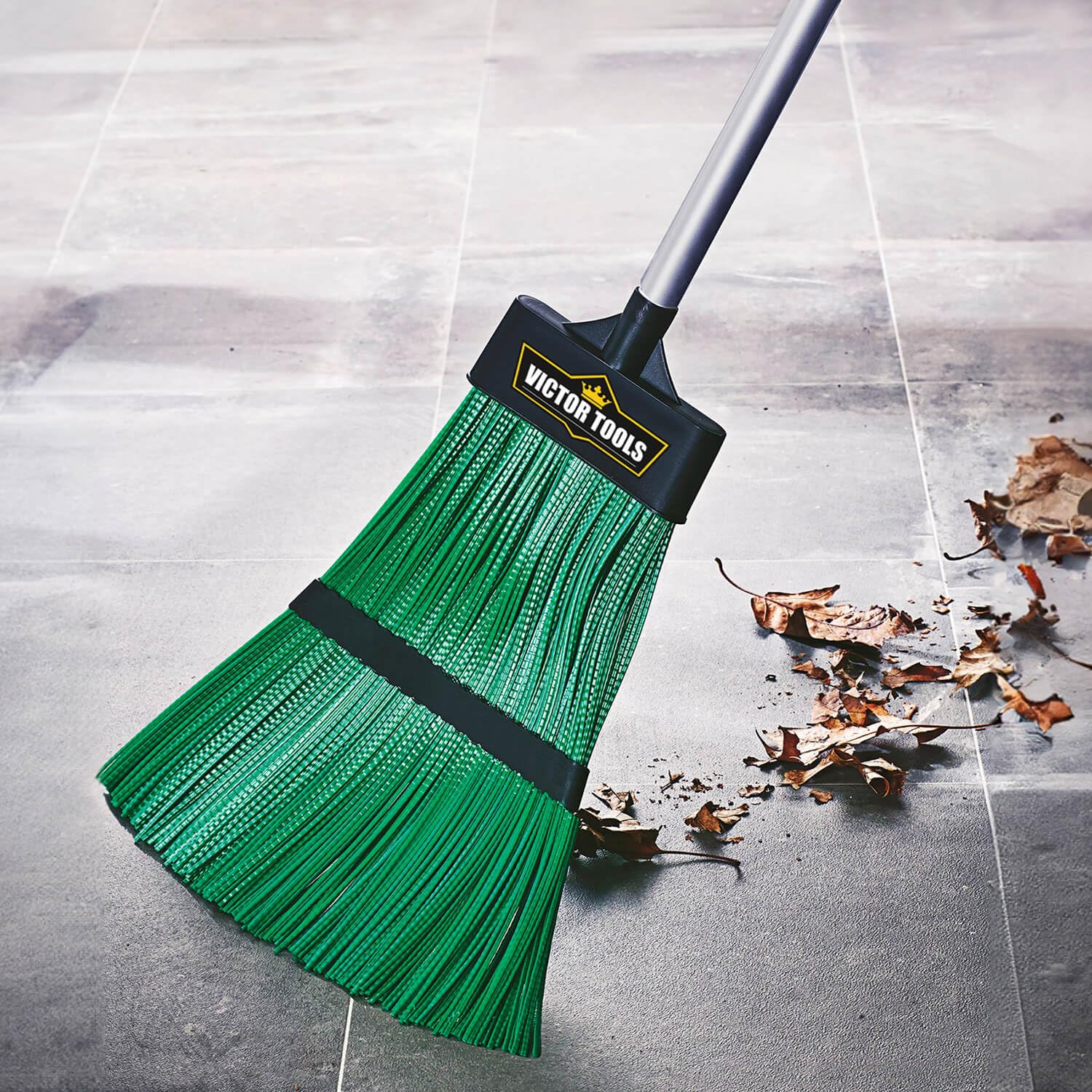 Coopers Of Stortford Green Telescopic Hard Bristle Garden Broom