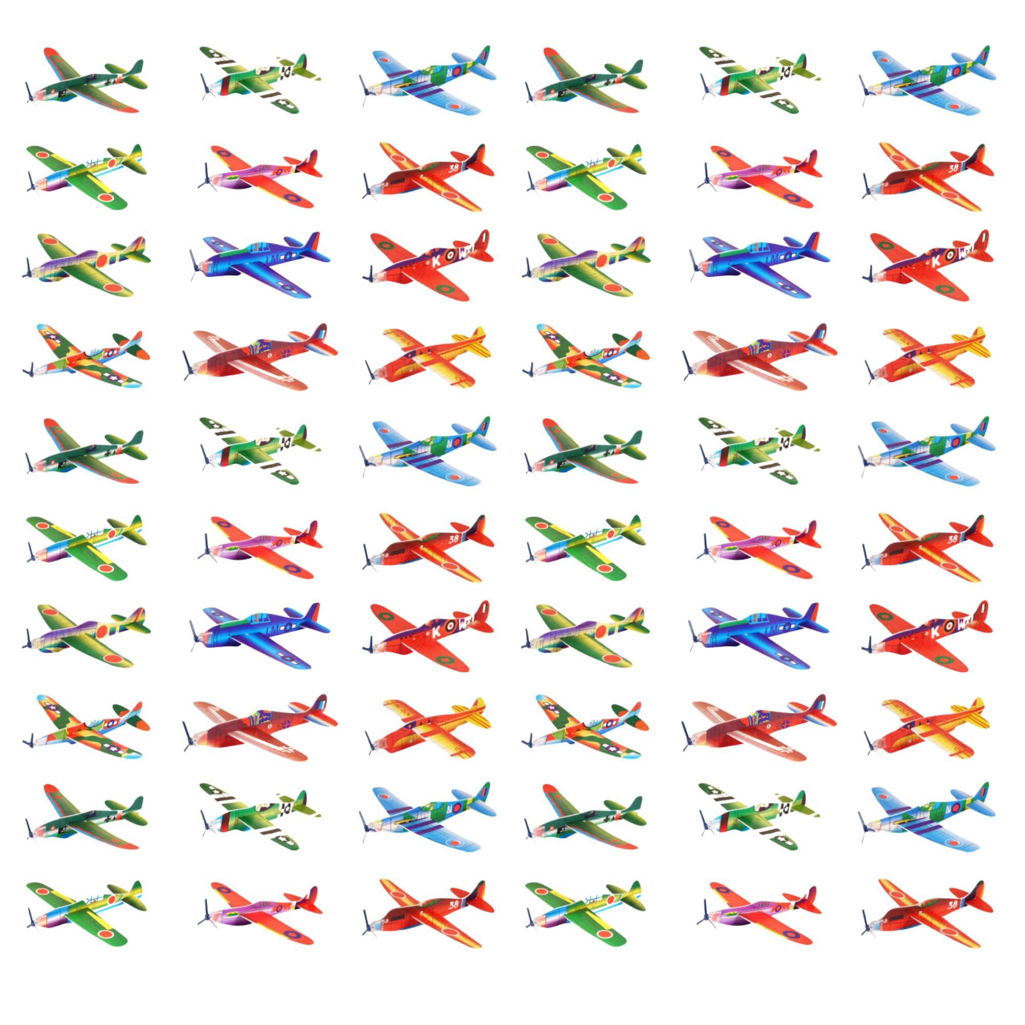 Flying Glider Planes for Kids – Polystyrene Foam Jet Fighter Gliders – Classic Throw & Fly Aeroplanes – Party Bag Fillers, Pinata Toys, Loot Bag Gifts & Stocking Fillers (60 Assorted Planes)