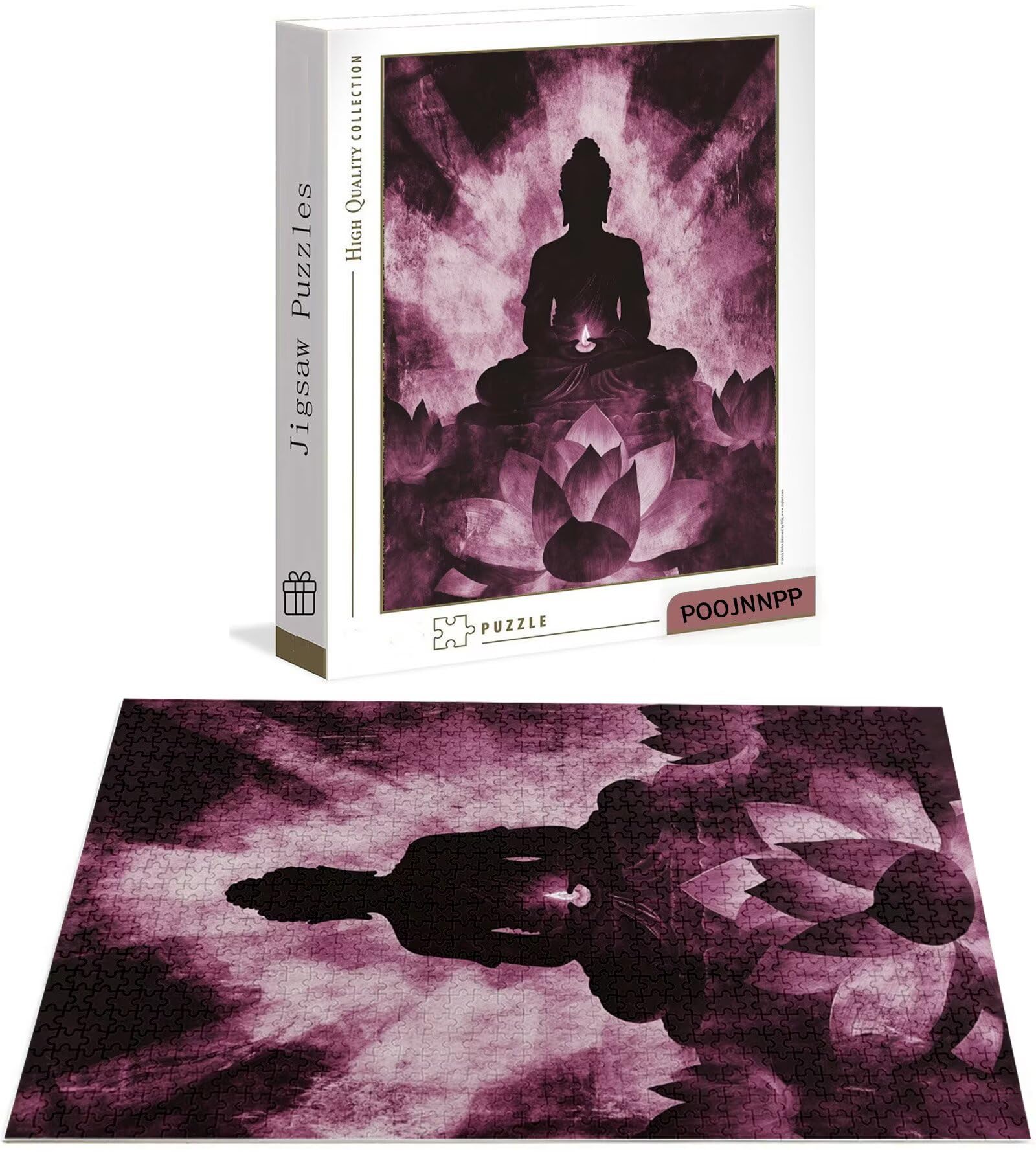 Zen Puzzle 5000 sztuk układanki dla dorosłych DIY klasyczna gra, puzzle w kształcie lotosu, gry relaksacyjne i inteligencja dla 14-letnich chłopców 156 x 105 cm / 5000 sztuk z drewnianym pudełkiem