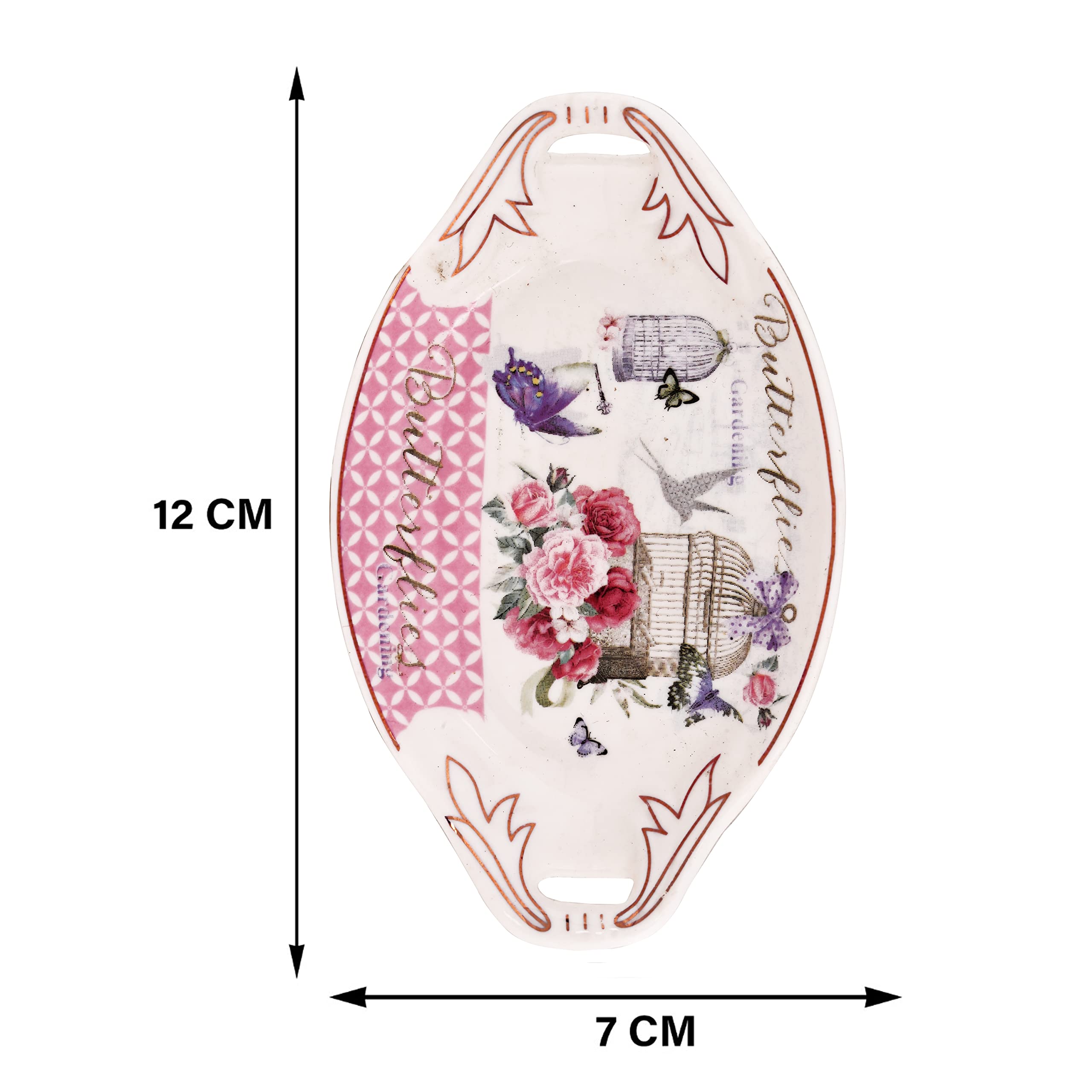 Mini Ceramic Floral Cage Pattern Oval Serving Tray Stylish Serving Dish for Home & Dining — Amazon image 3