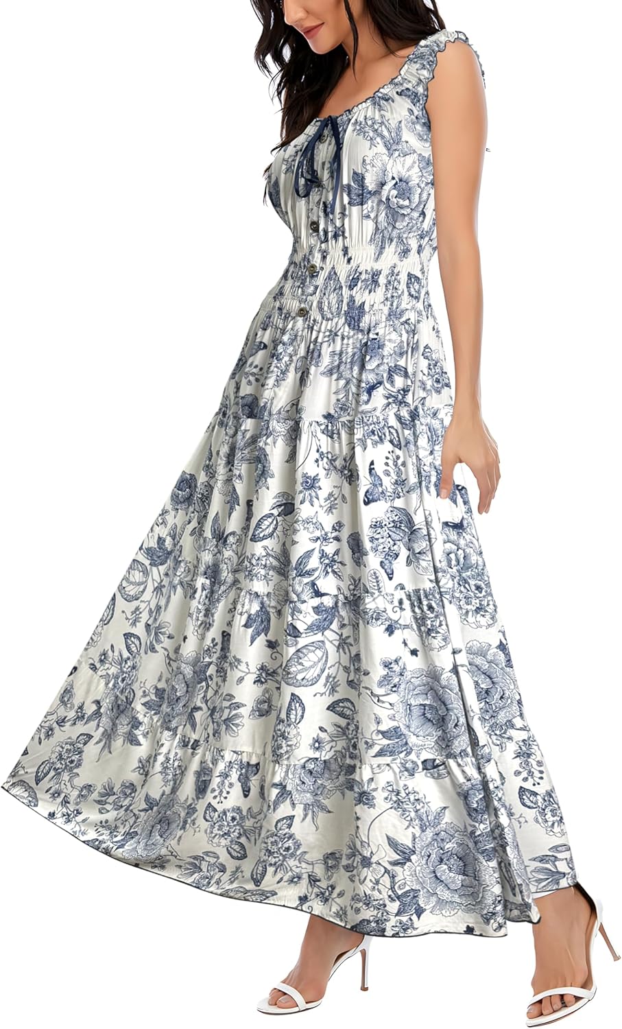 Apricot Navy Blue Flower