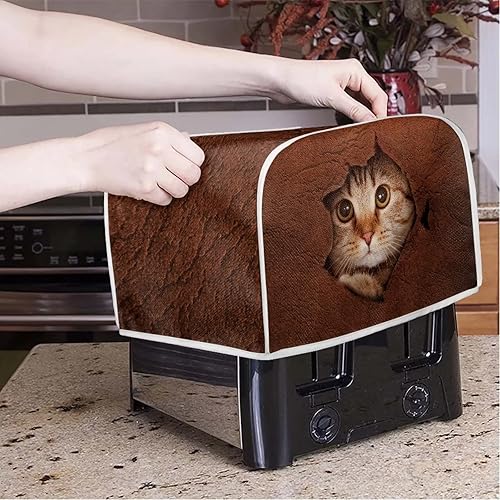 Miniatura 2 de Mumeson Lindas fundas 3D para tostadoras de gatos, para hacer pan, cubierta de protección para electrodomésticos, decoración de cocina, a prueba de