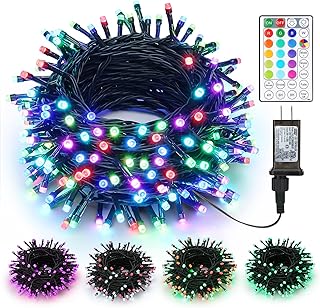 Brizled RGB Christmas Lights, 115ft 300 LED Christmas String Lights with Remote, 29V Plugin Color Changing Christmas Tree Lights Indoor Outdoor Xmas Light for Christmas Halloween Tree Party Home Decor