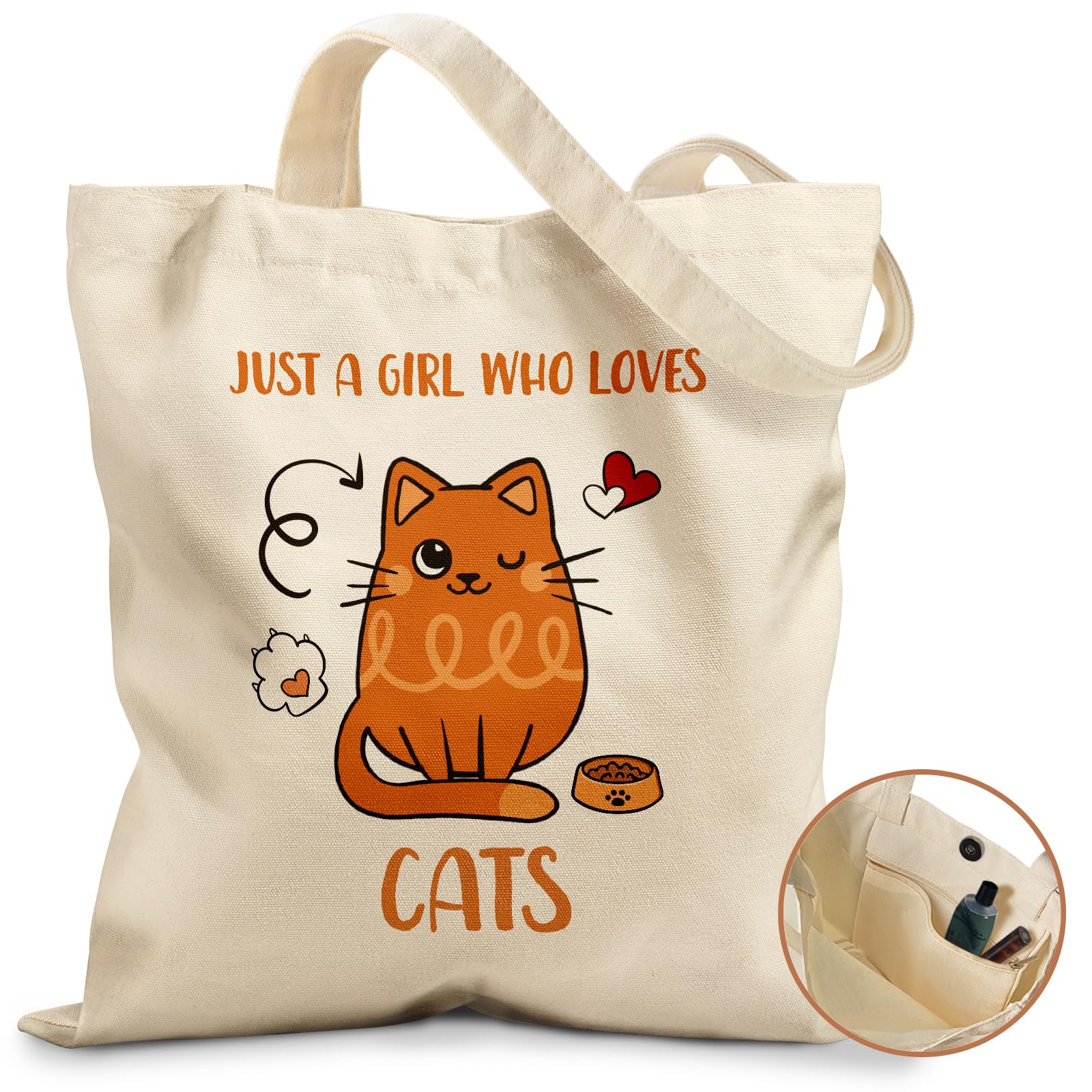 Miss Adola Cute Canvas Tote Bag for Women Girls Animal Lover