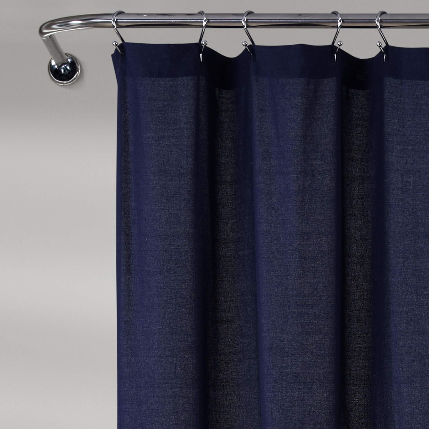 Lush Decor, Gray & White Linen Button Shower Curtain, 72" x 72", 72 in x 72 in (Wide x Long) : Home & Kitchen