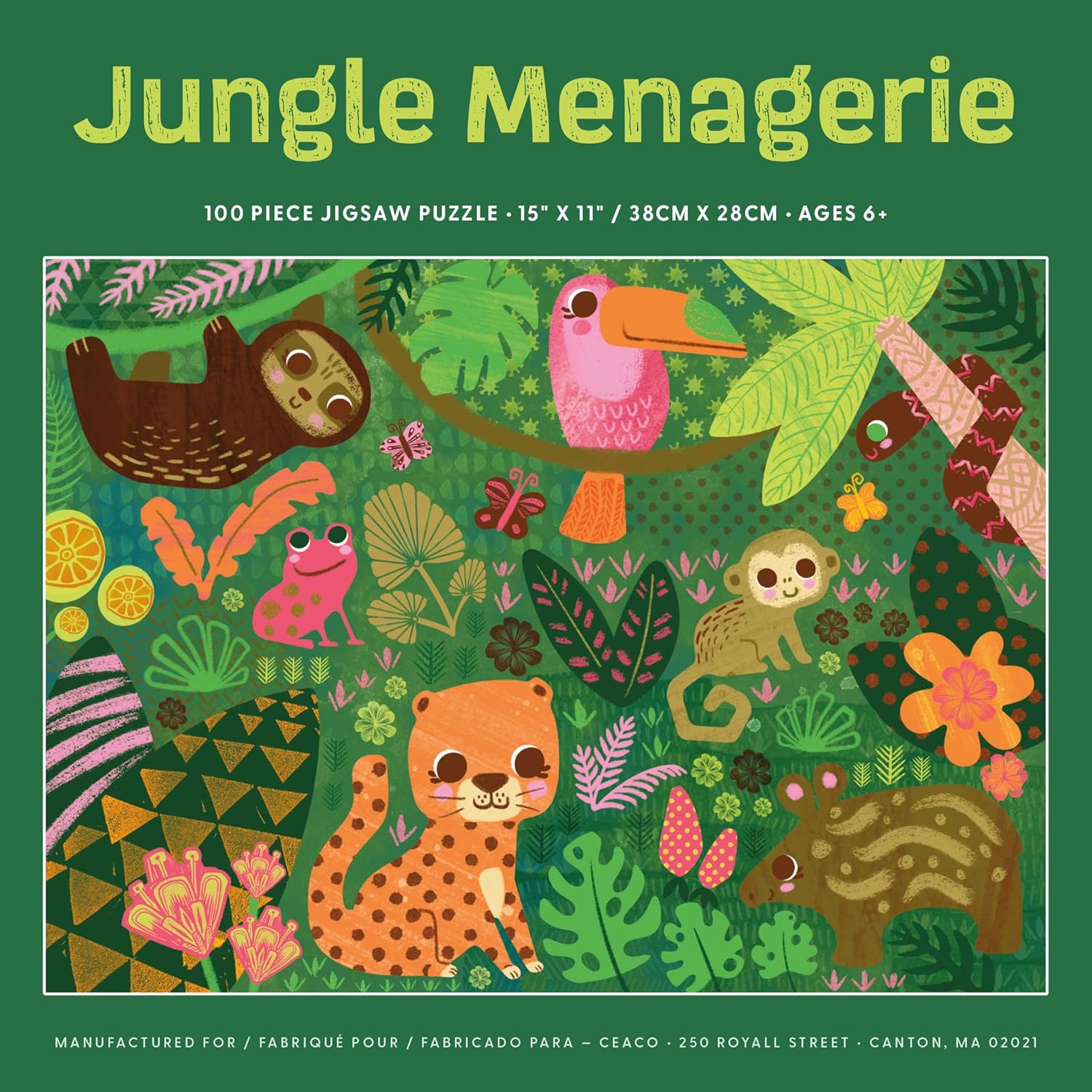Ceaco - Jungle Menagerie - 100 Piece Jigsaw Puzzle