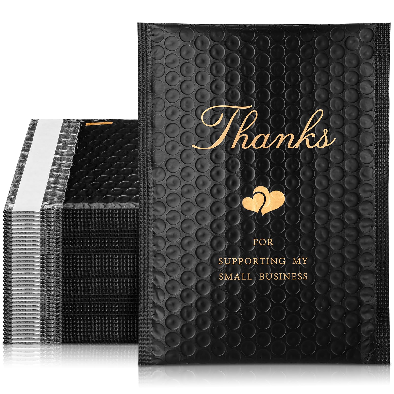 Photo 1 of Kosiz 100 Pcs Bubble Mailers 6 x 10 Inch Thank You Padded Shipping Envelopes Black Poly Waterproof Mailing Envelopes Self Adhesive Shipping Bags for Small Business Clothing Boutique Jewelry Package