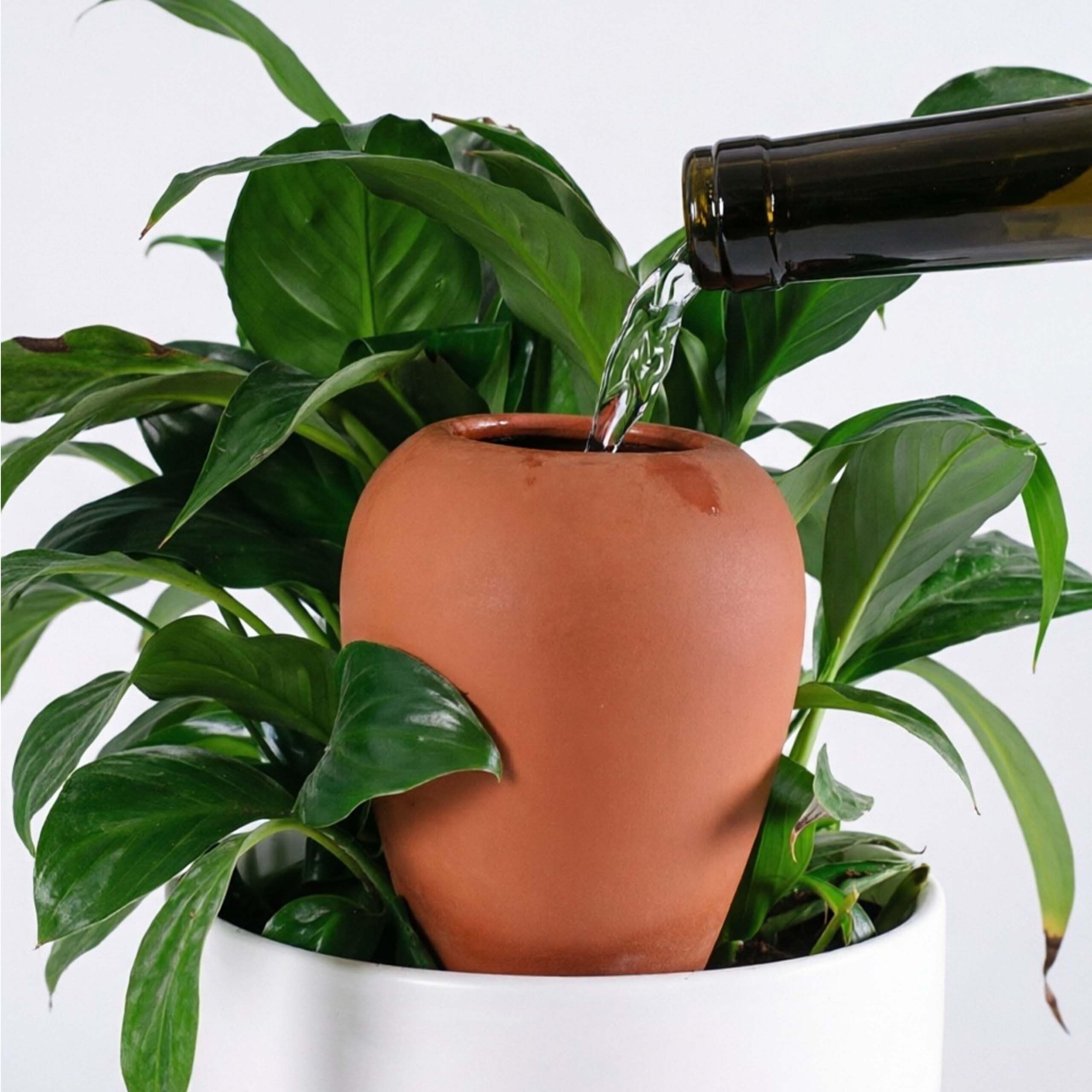 Relaxdays Coni per Irrigazione, 4, 350 ml, terracotta