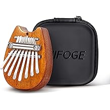 MIFOGE Mini Kalimba Thumb Piano 8Keys Wooden,Exquisite Finger Piano with Lanyard Waterproof Protective Box,Musical Instrument,Gift for Toddler Child Valentines Adult Beginners