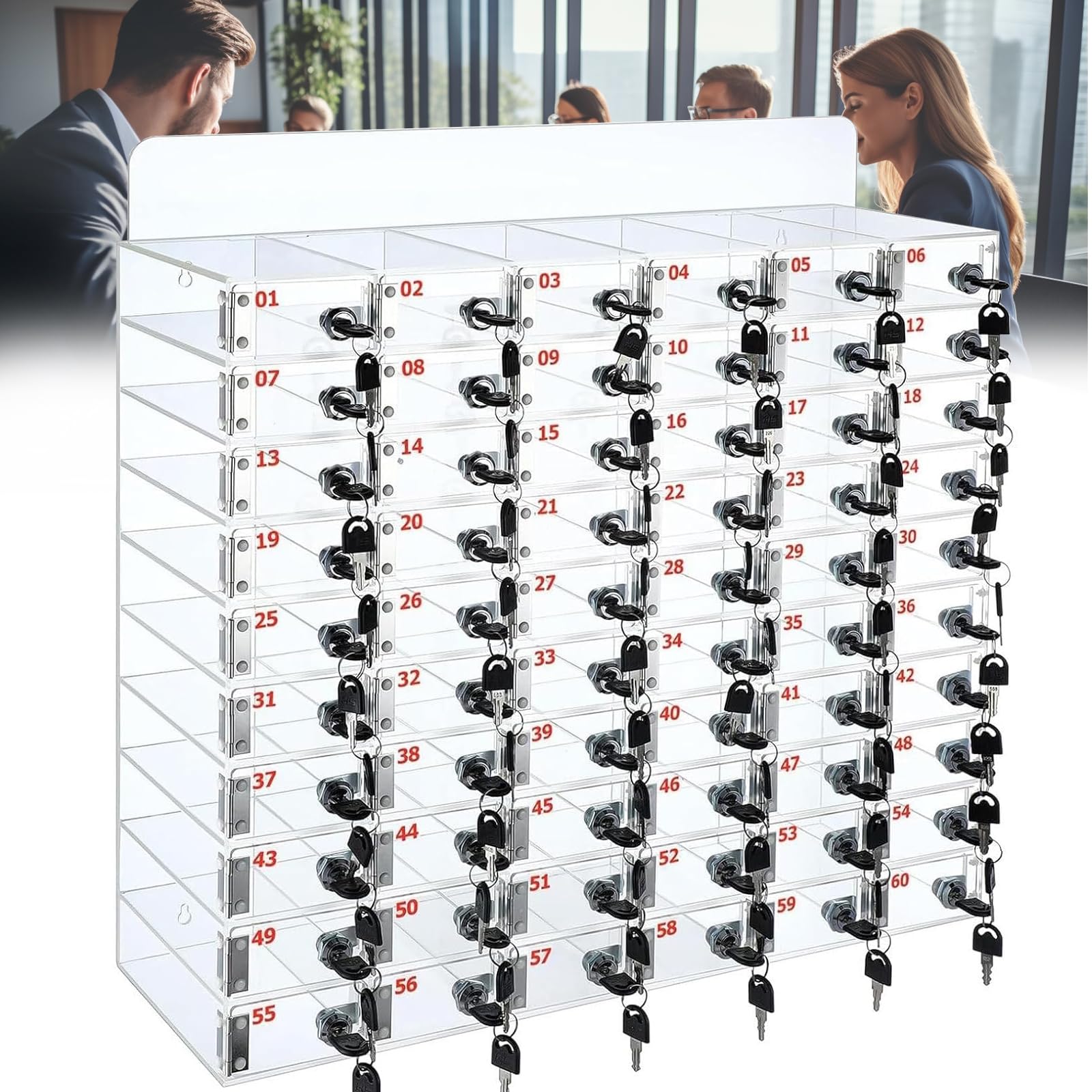 Soporte para teléfono móvil de acrílico transparente con cerradura para montar en la pared, para oficina, escuela, aula, soporte seguro para teléfono celular para un fácil acceso y acceso