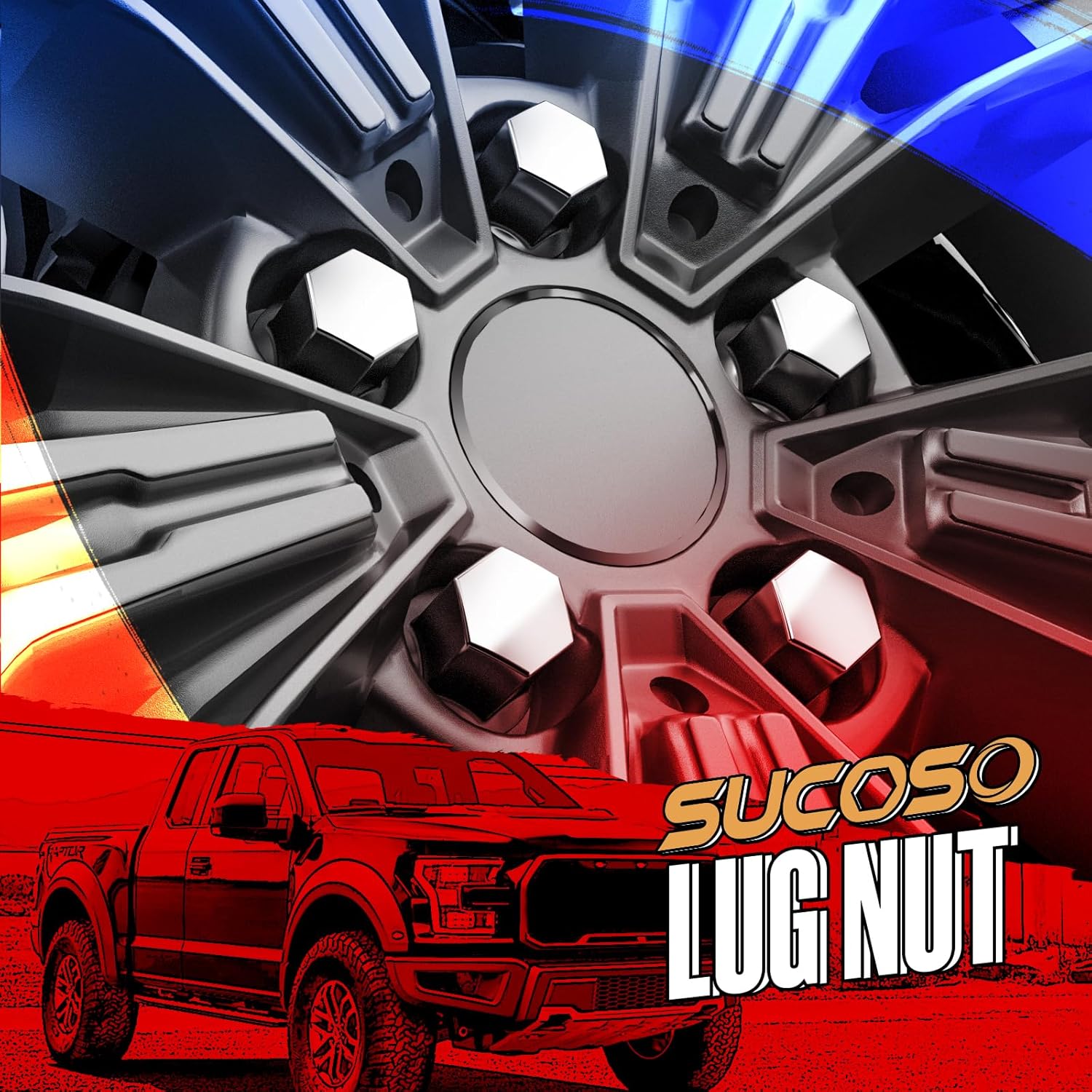 SUCOSO 20pcs M14x1.5 Lug Nuts Chrome, OEM Factory Style 7/8" Hex 1.5" Height Acorn Wheel Lug Nuts Compatible with Wrangler, Gladiator, Grand Cherokee, Ram 1500, Mustang, Replace 6509422AA,611-330