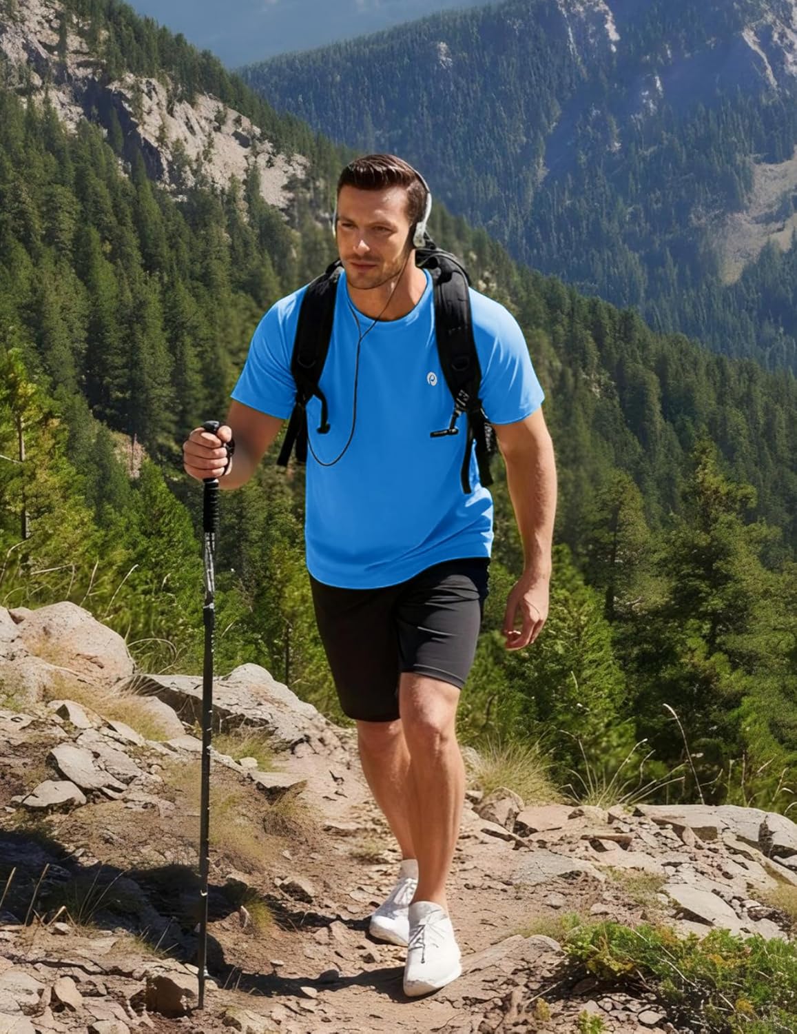 PINSPARK Workout Shirts for Men UPF 50+ Quick Dry Athletic Gym Tee Shirts Mens Short Sleeve Running Cooling Swimming T-Shirt - Image 6