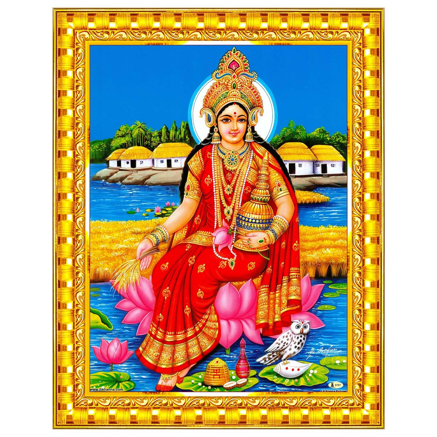 Lakshmi Devi Owl Painting - Home Decor -8