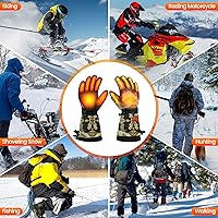 Vista 7 de Guantes calentados MADETEC para hombres y mujeres, guantes de invierno de 7.4V 22.2WH con batería recargable mejorada, guante eléctrico impermeable