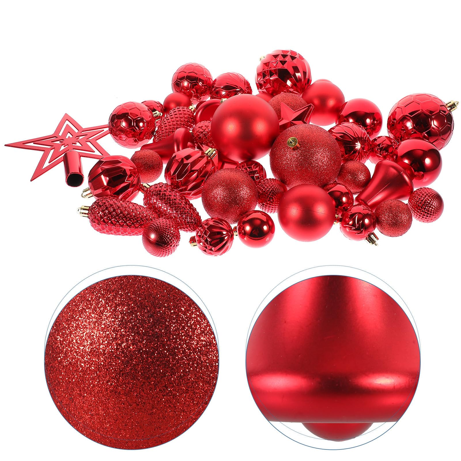 FRCOLOR 135 Pièces Étoile de Sapin de Noël en Plastique Rouge pour