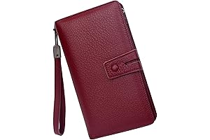 iPhone 8 Plus Leather Case Women's Big Fat RFID Leather Wristlet Wallet Organizer