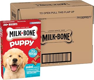 Milk-Bone Original Puppy Dog Biscuits with DHA for Brain Development, 16oz Pack of 6 - Supports Healthy Growth
