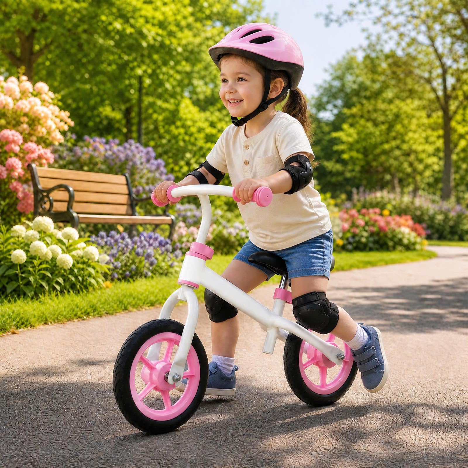 KOMFOTTEU Vélo d'Équilibre sans Pédales, Cadre Robuste Enfant 3 Ans+