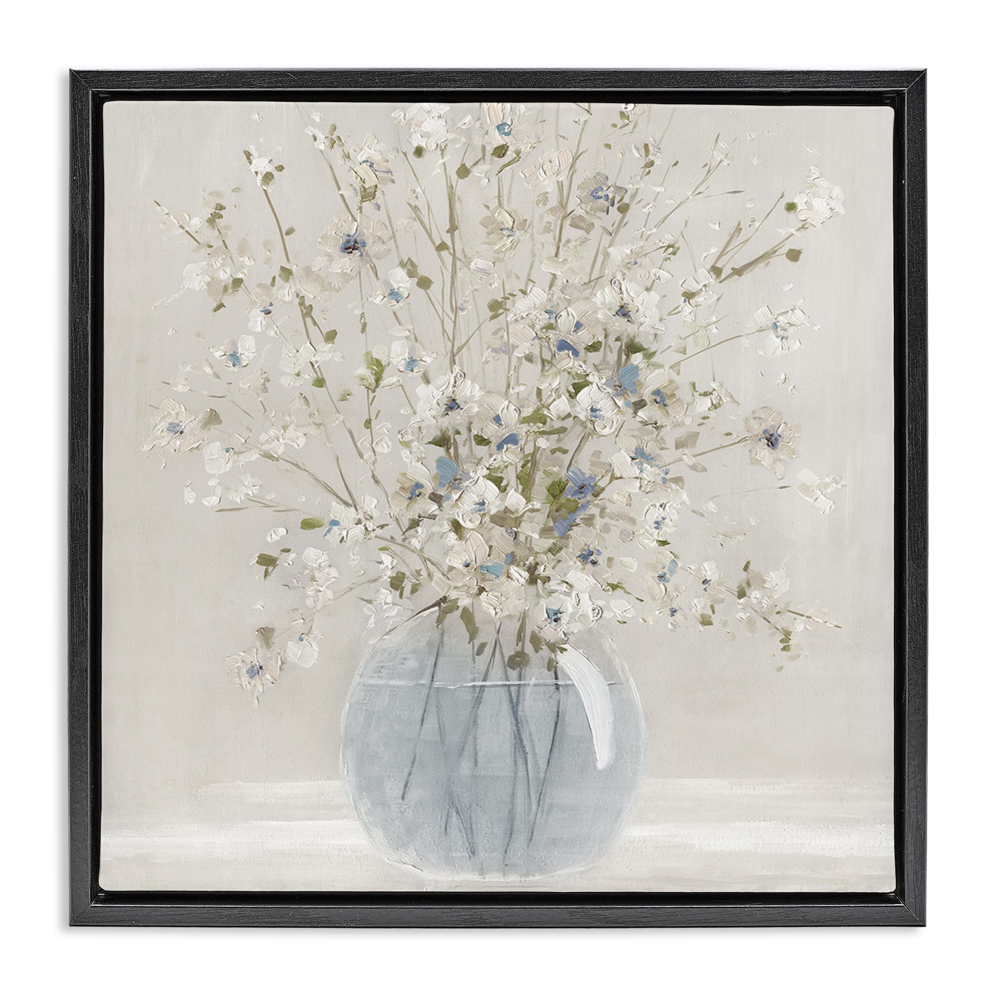 Subtle Glass Vase Bouquet, 24 x 24 Inch Canvas in Floater Frame