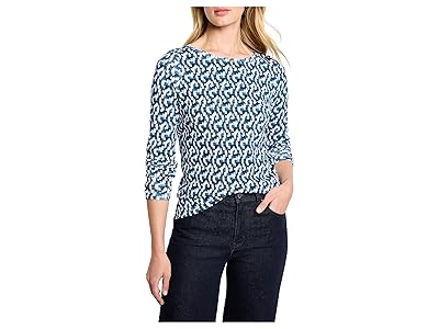 NIC+ZOE Long Sleeve Printed Boat T-Shirts Women