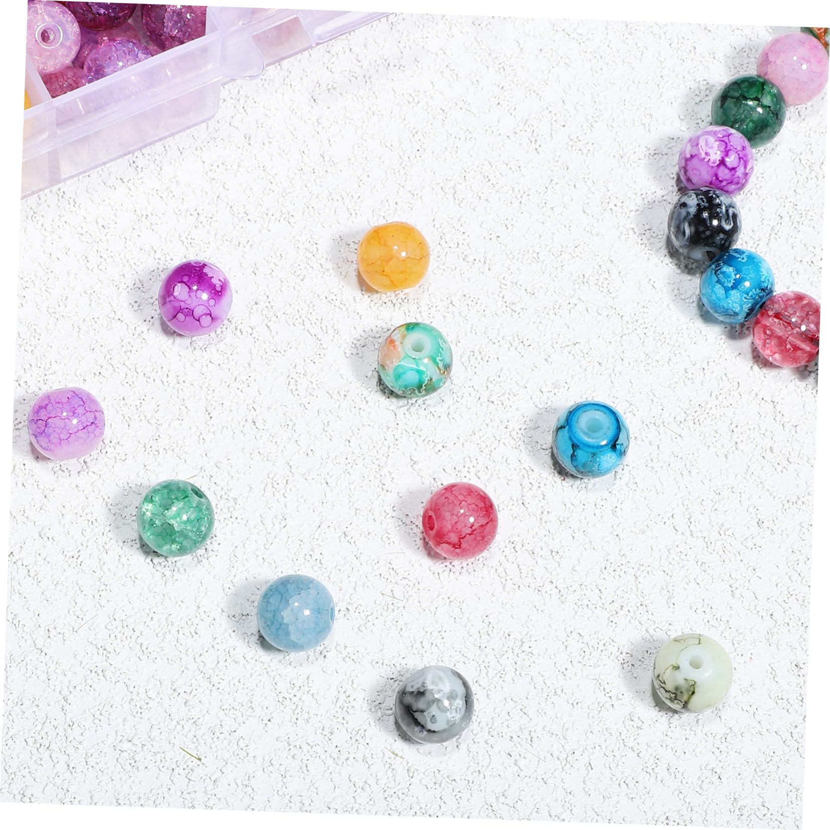 DOITOOL Abalorios Redondos Para Joyería Con Hilo Elástico Diy Para Collares 200 Piezas*4