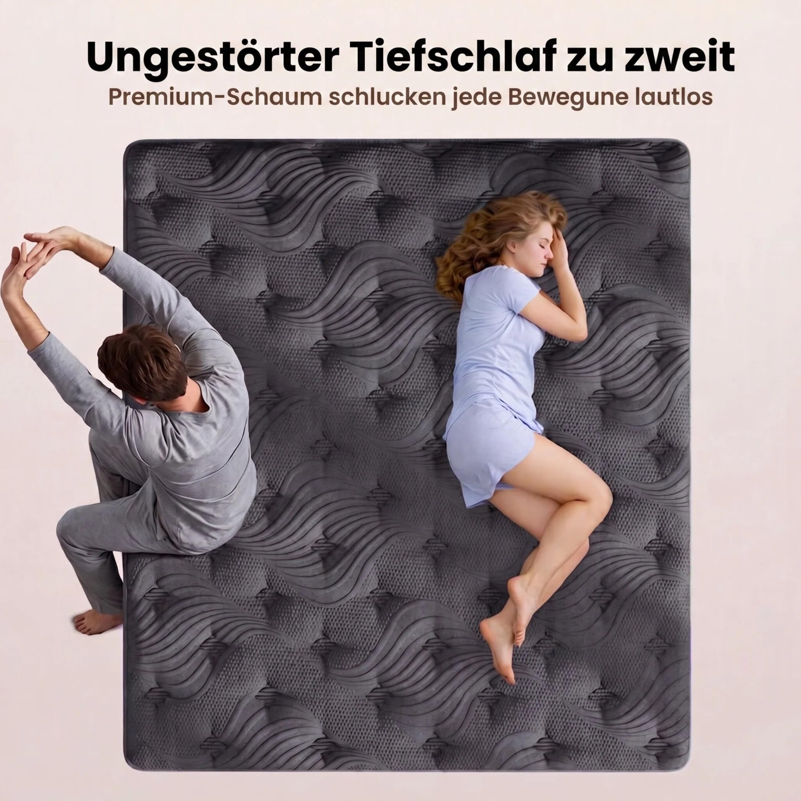 Matratze 140x200 cm Höhe 20 cm - 7 Zonen Taschenfederkern Härte H3 | Gel Memory Schaumstoff | Ergonomische | CertiPUR & Öko-TEX Zertifiziert | für Rücken und Seitenschläfer | Bewegungsisolierung
