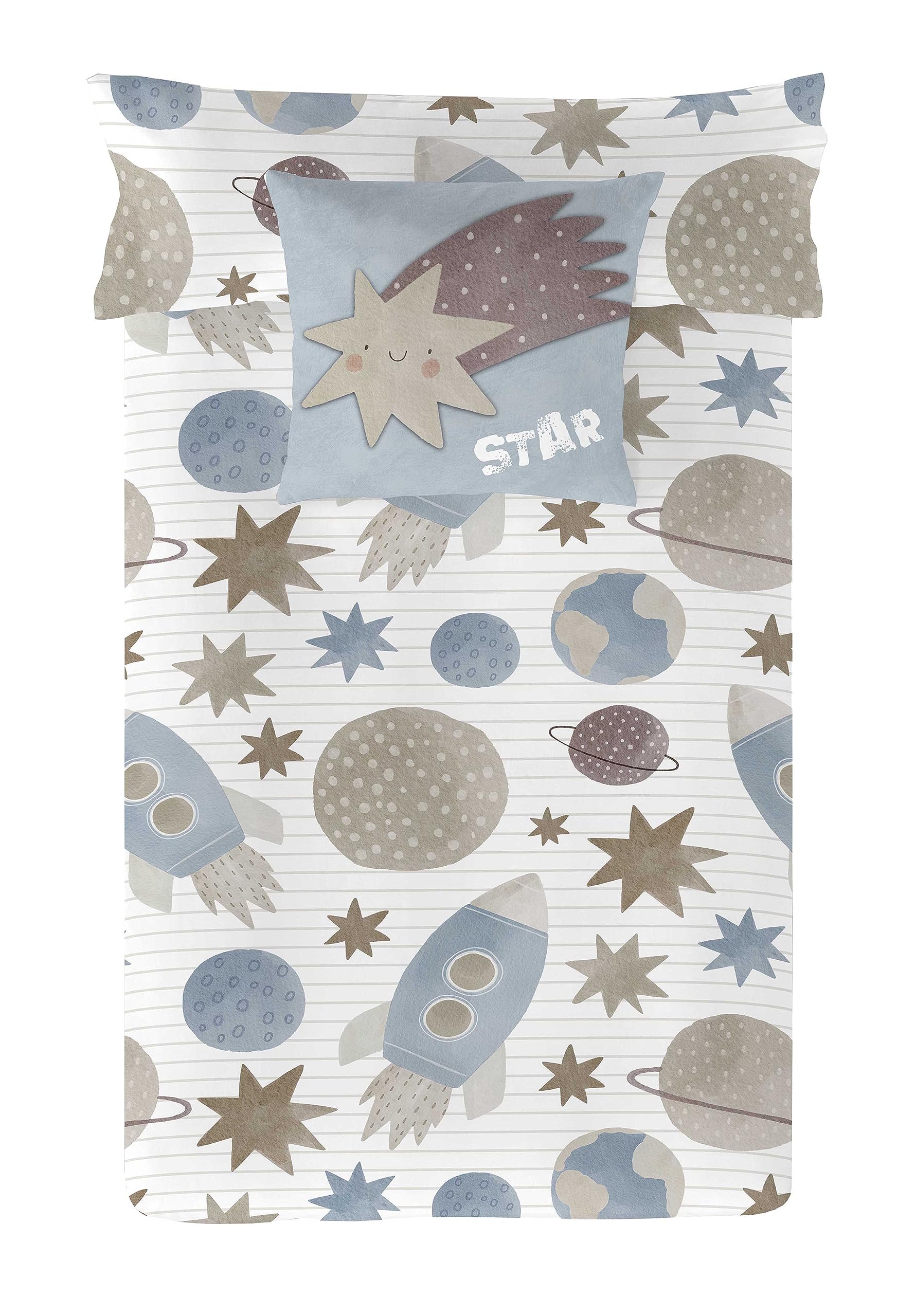 NATURALS Funda Nordica Cama 90, 100% Algodón, Juego de Funda para edredon 150x220 cm + 1 Funda de Almohada 45x110, Orion