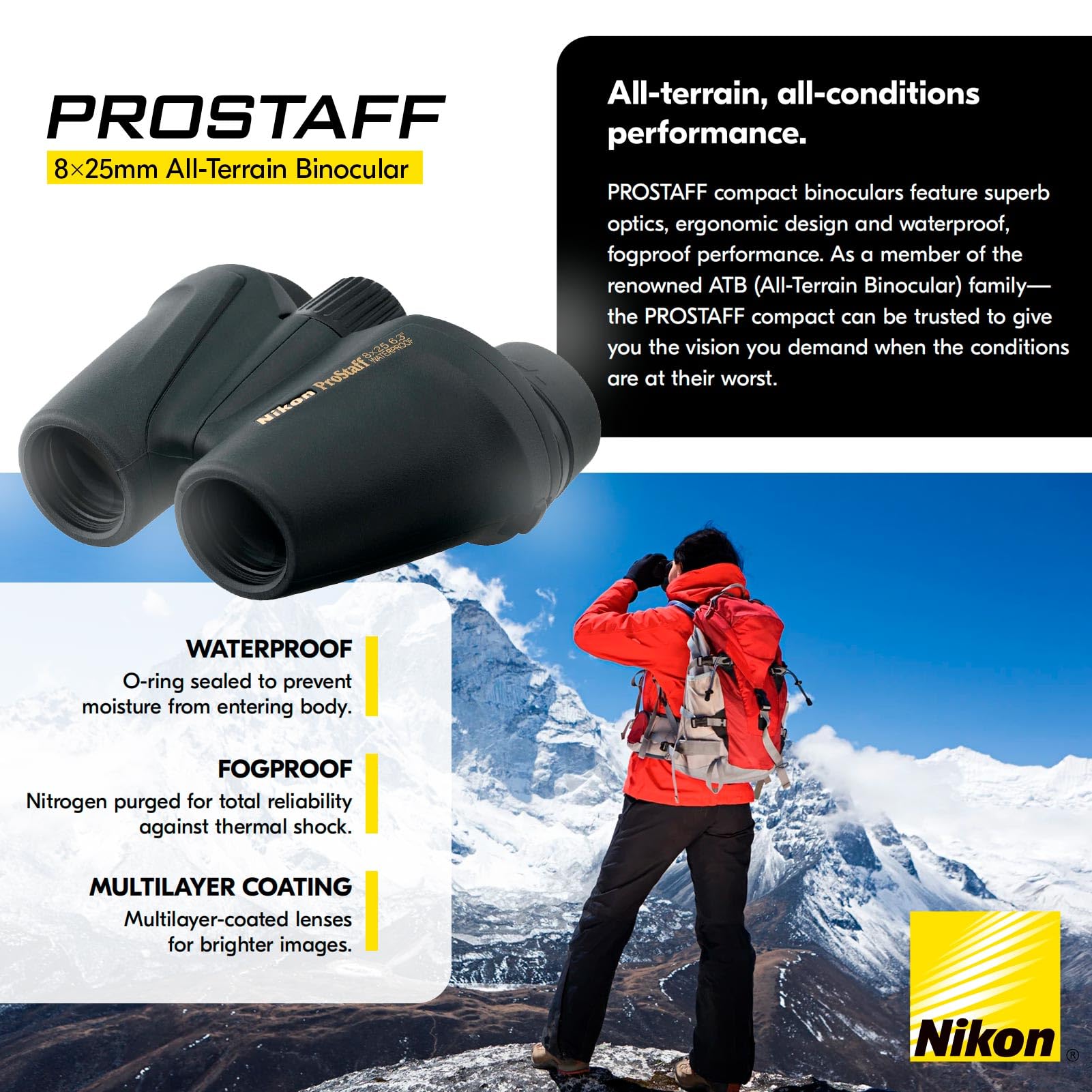 Amazon.com : Nikon PROSTAFF 8x25mm ATB All-Terrain Binocular with
