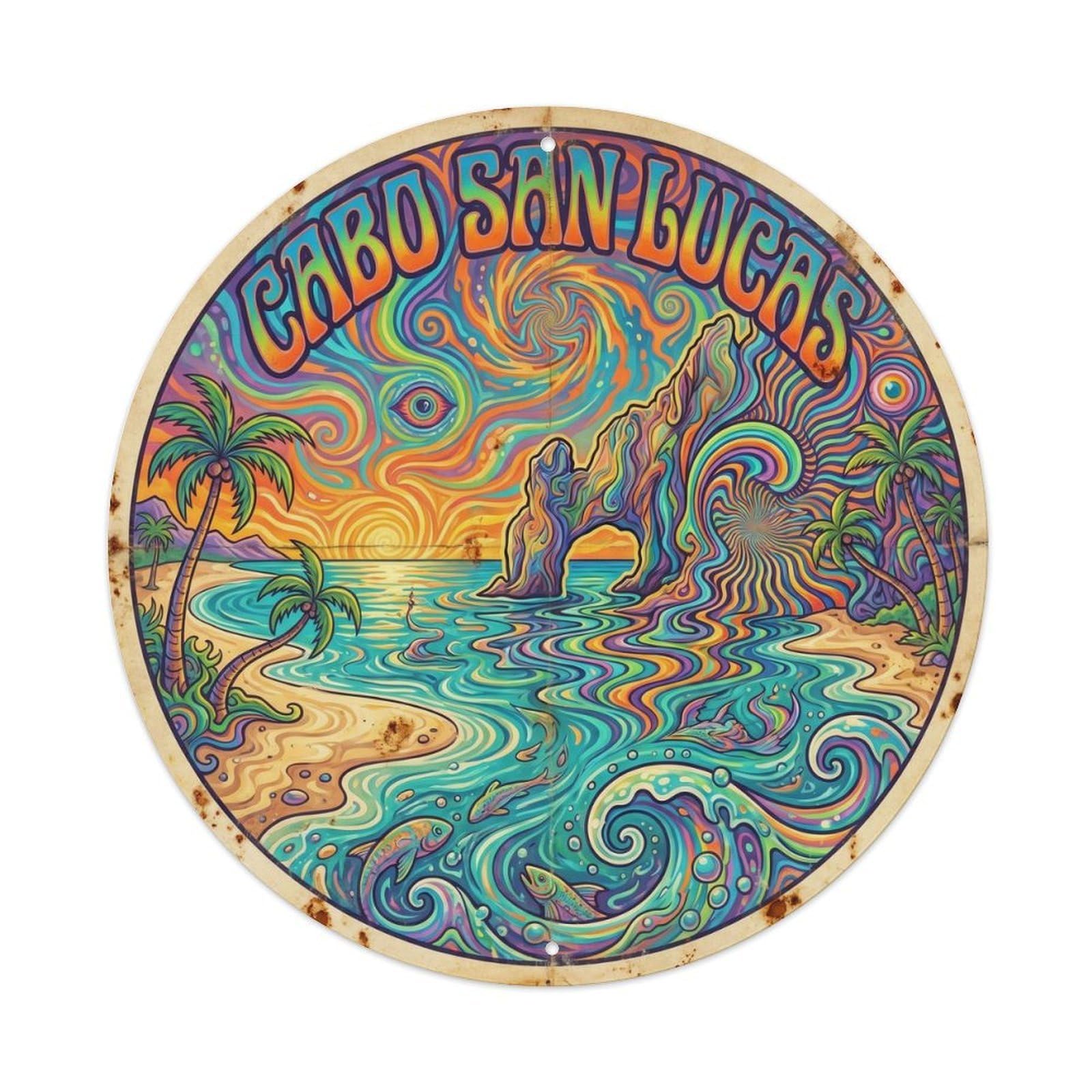 Cabo San Lucas Latin America Psychedelic Metal Tin Sign