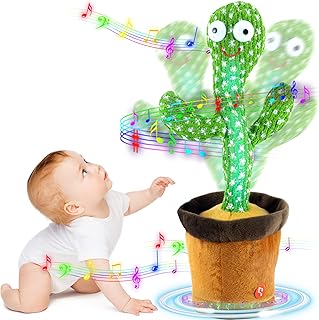 Dancing Cactus Talking Toy, Wriggle Singing Repeats What You Say, Soft Plush Speaking Cactus Baby Funny Creative Kids Toys