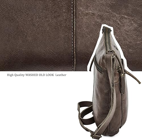 Miniatura 4 de Bolso cruzado de cuero real para mujer, bolso cruzado de viaje, bolso de hombro, pequeño bolsillo vintage Real Leather, Travel, Shoulder, Small