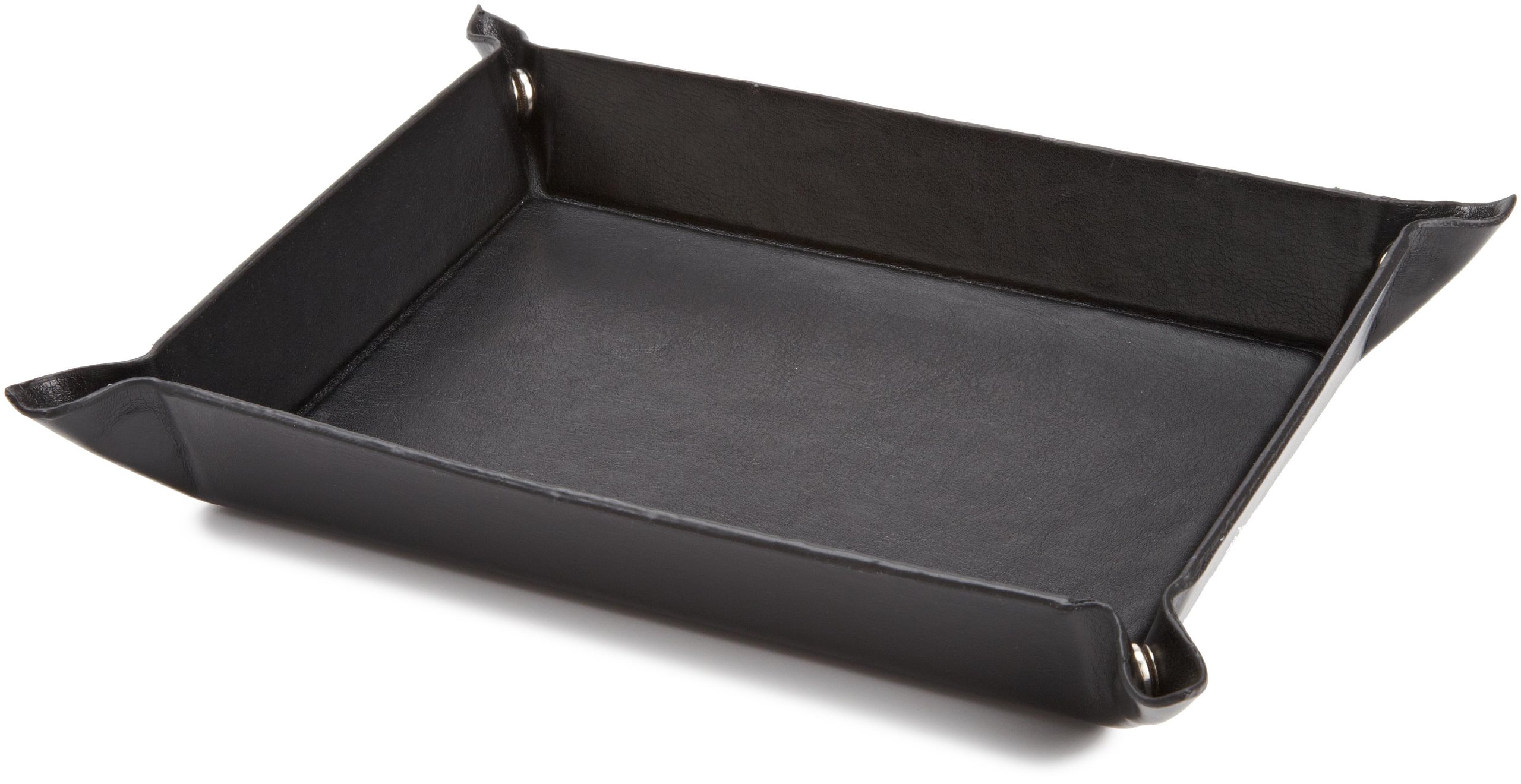 Wolf DesignsHeritage Coin Tray, Black - Faux Leather, Ultra-Suede Lining, Snap Closure