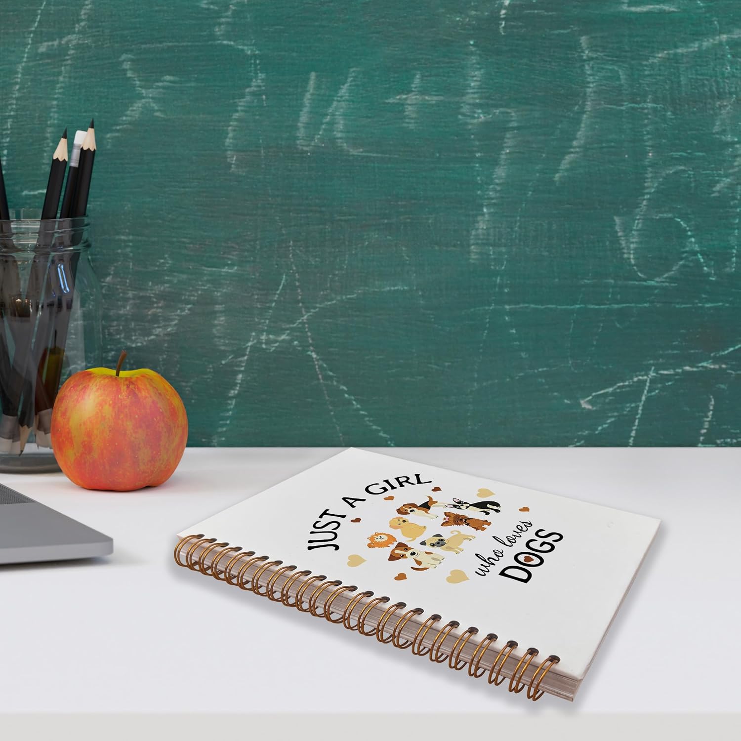 VNWEK Dog Lovers Mom Owner Gifts Spiral Notebook Journal 5.5x8.3 Inch, Just a Girl Who Loves Dogs Journal, Pet Lover Gifts, Cute Puppy Lined Hardcover Spiral Notebook image 3