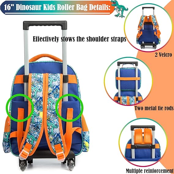 Egchescebo Kids Rolling Backpack for Girls 17 inch Luggage with Wheels Travel 8, Blue-40420-BK Egchescebo Kids Rolling Backpack for Girls 17 inch Luggage with Wheels Travel 8, Blue-40420-BK
