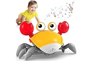Interactive Crawling Crab Toy, Tummy Time Educational Dancing Crab with Music for Toddlers and Babies