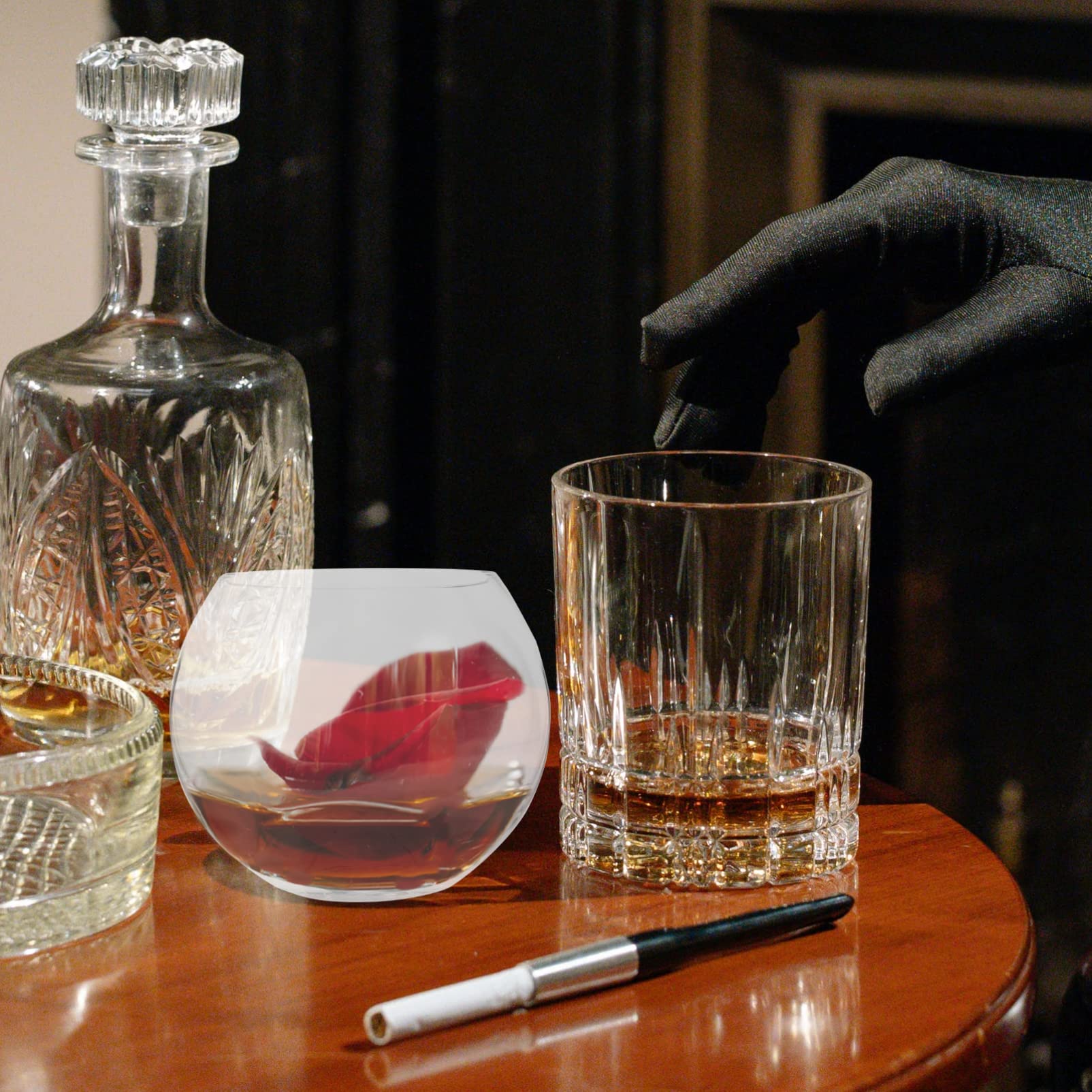 PACKOVE Cocktail Glass Sphere Shaped Drinking Coffee Drink Beverage Wine Juice Cup Clear Martini Glasses Barware for Bourbon Cocktails Mojito Tea