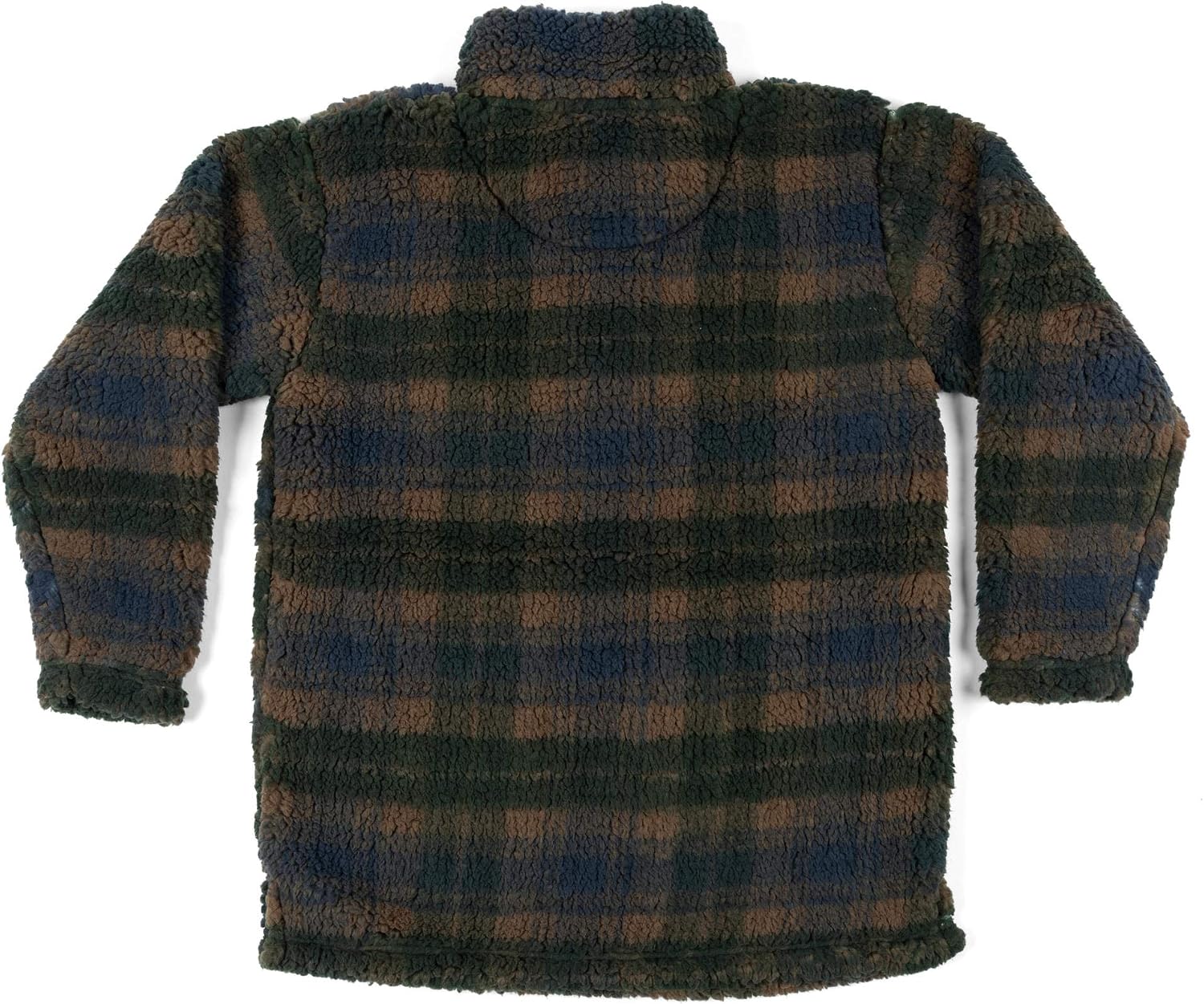 Southern Marsh Youth Andover Plaid Sherpa Pullover, Navy and Dark Green, Youth Medium