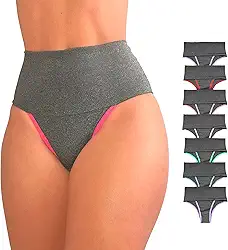 Kit 7 Calcinha Modeladora Cós Alto - Compressão para Barriga Cintura Alta, Sem Costura, Forro 100% Algodão - VIÉRE