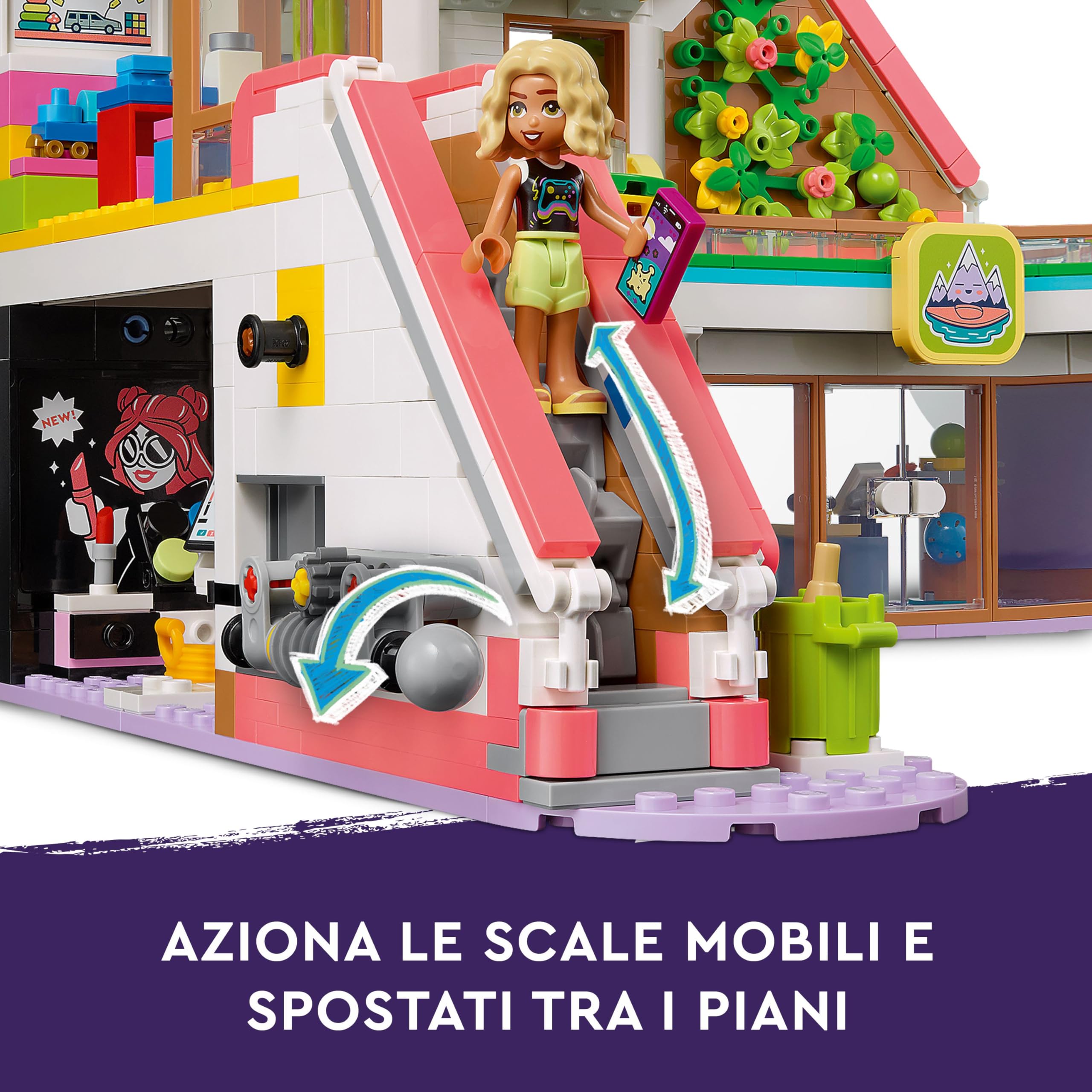 LEGO Friends Centro Commerciale di Heartlake City, Giochi per Bambine e Bambini da 8 Anni in su per lo Sviluppo delle Abilità Sociali, Set con 7 Mini Bamboline e Negozi da Costruire, Idea Regalo 42604