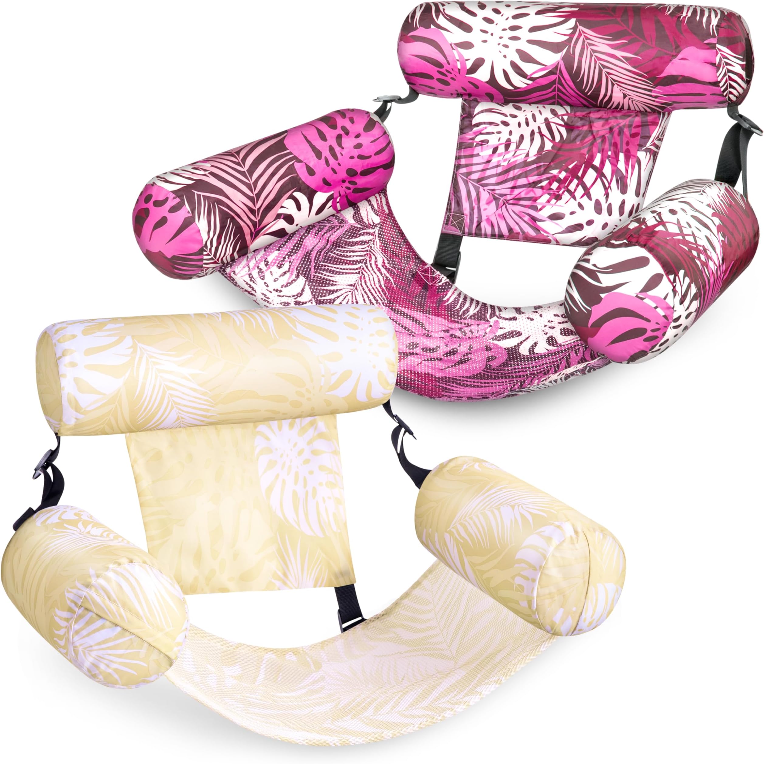 SLOOSH Inflatable Pool Floats Adult,2 Packs Floating Lounge Chairs,Blow up Pool Noodles for Adult Heavy Duty,Floating Chair for Party Summer Water Beach Lake Fun