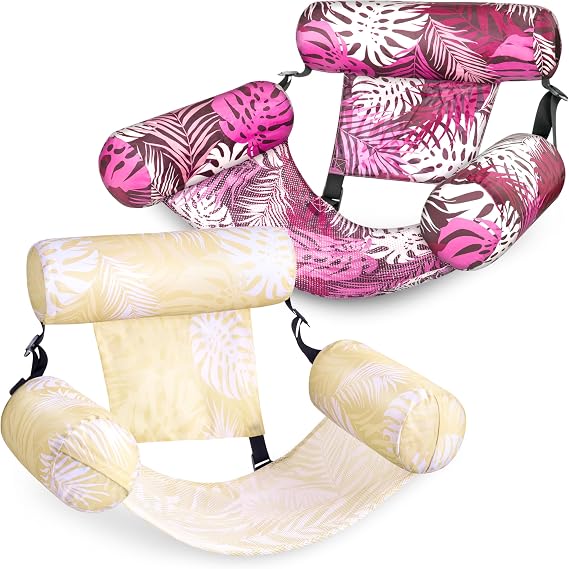 Sloosh Inflatable Pool Floats Adult, 2 Packs Floating Lounge Chairs, Blow Up Pool Inflatables for Adult, Inflatable Chair for Party Summer Water Beach Lake Fun