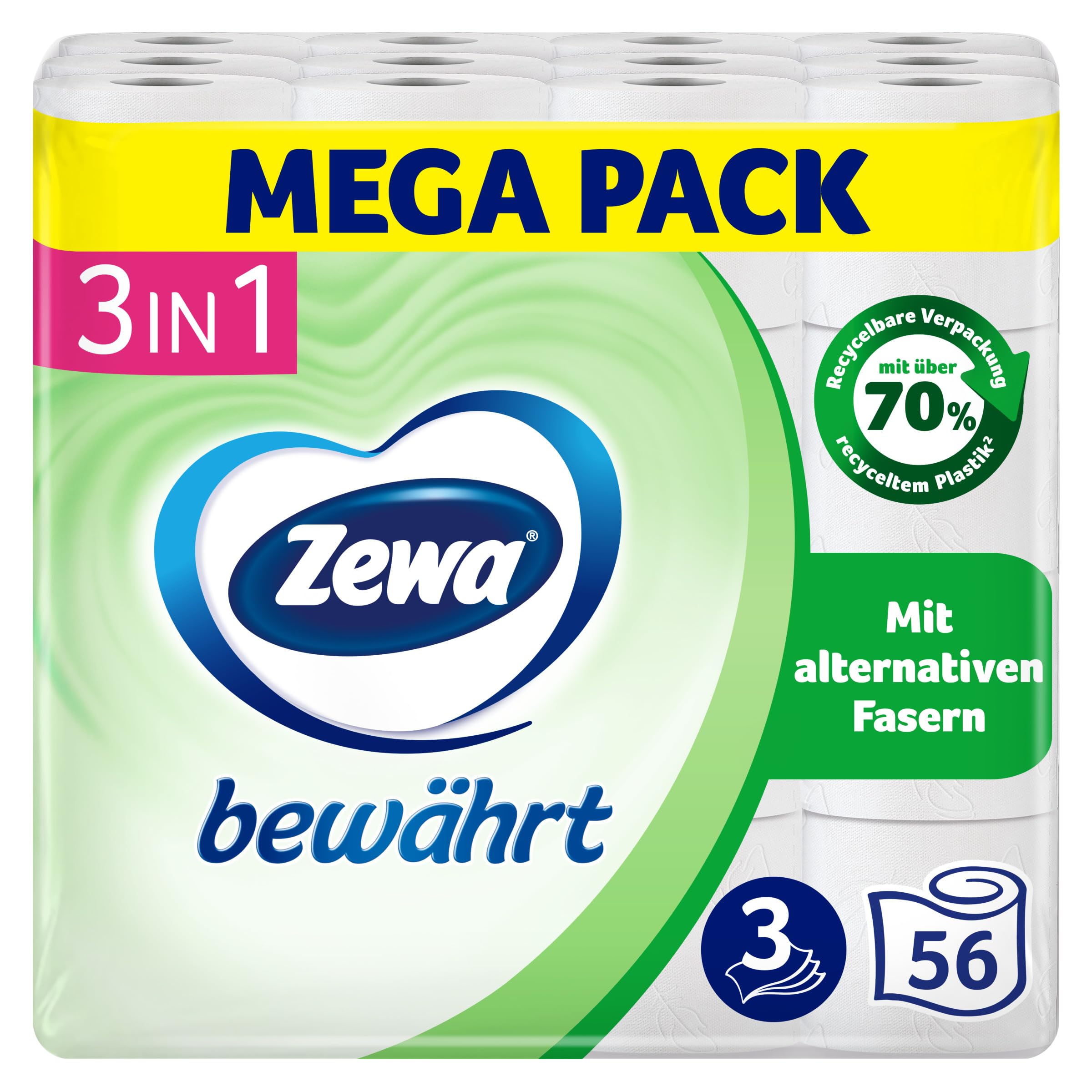 Zewa Papel higiénico probado con pajita (7 x 8 rollos).