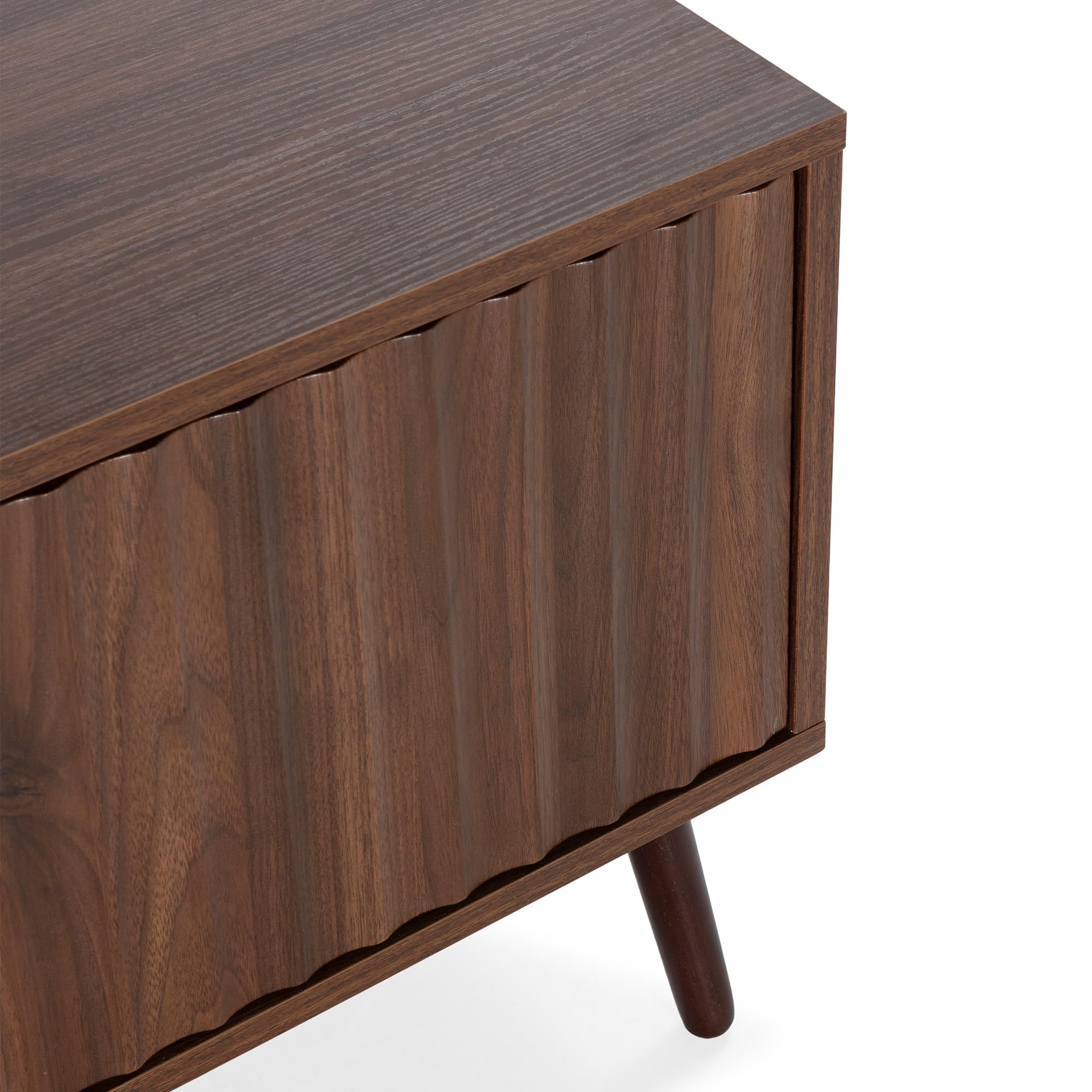 HOMN LIVING Mobile TV Lluvia, 3 ante, finitura noce, 130 cm (larghezza) x 40 cm (profondità) x 45 cm (altezza)