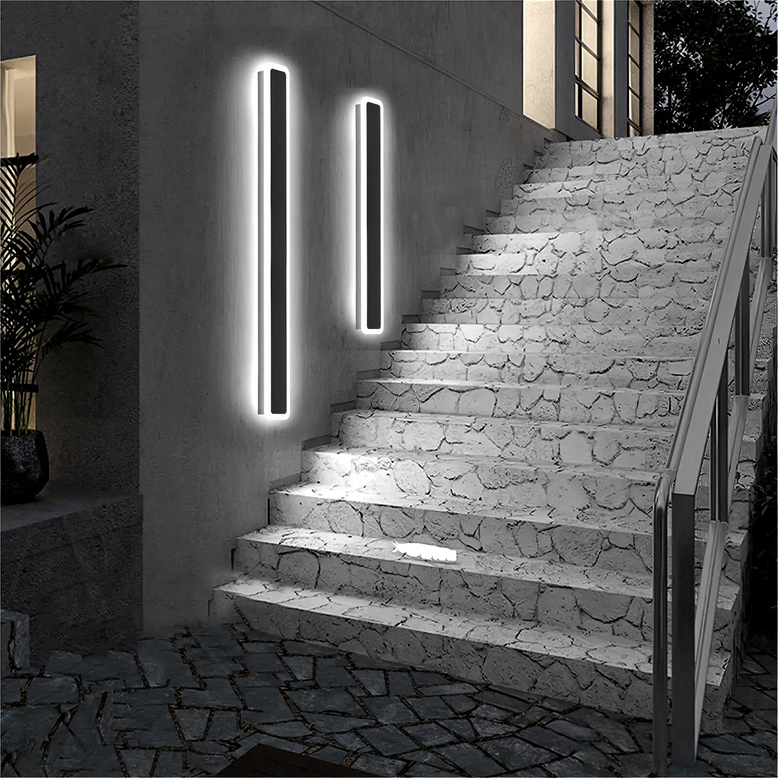 Ankishi 4pack 24W Long Wall lamp,80CM 6500K Outdoor Wall Lights IP65 Waterproof Garden Modern RAβ₯80 Living Room lamp Wall Light for Living Room,Hallway, Balcony,Bedroom,Stairs,AV220V