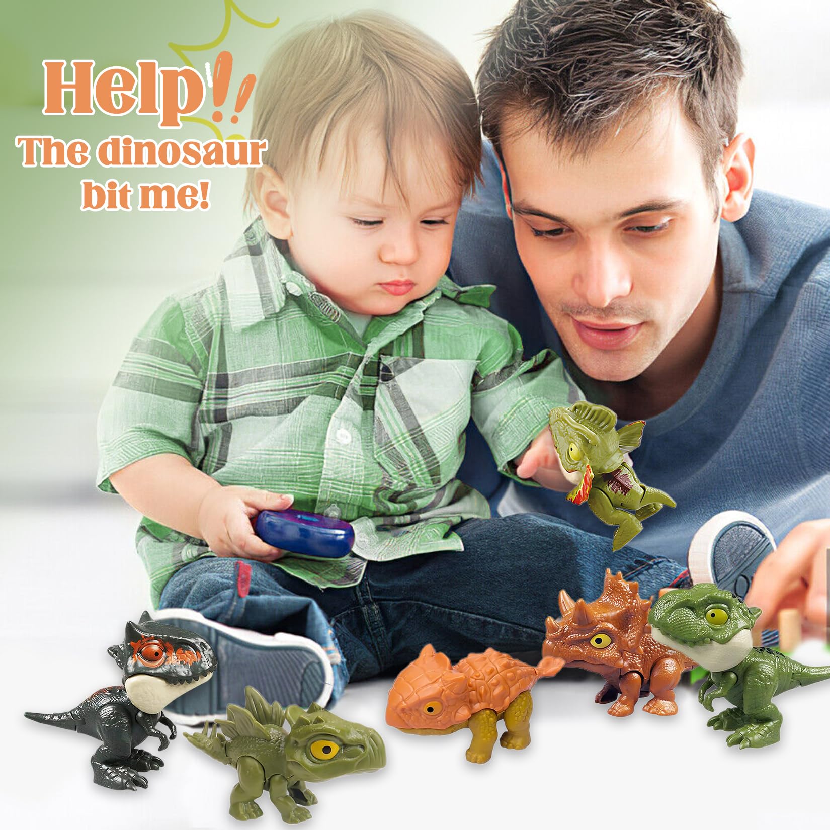 Giocattolo dinosauro 6 pezzi morso dito giocattolo interessante interattivo per feste per bambini interessanti giocattoli squisiti, regali per feste per regali di compleanno