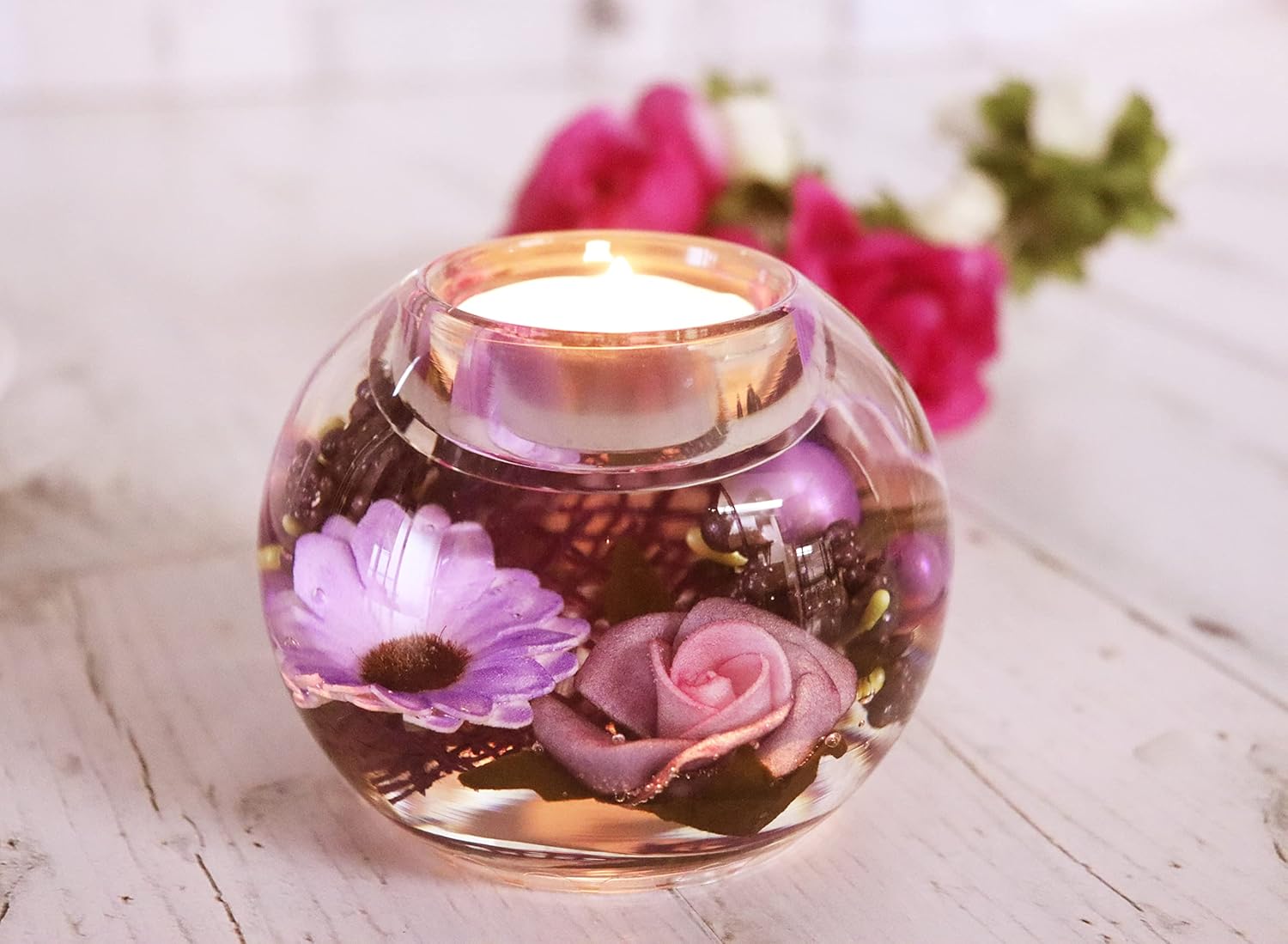 Ix Dreamlight Fashion Flower Candle Holder Mercury