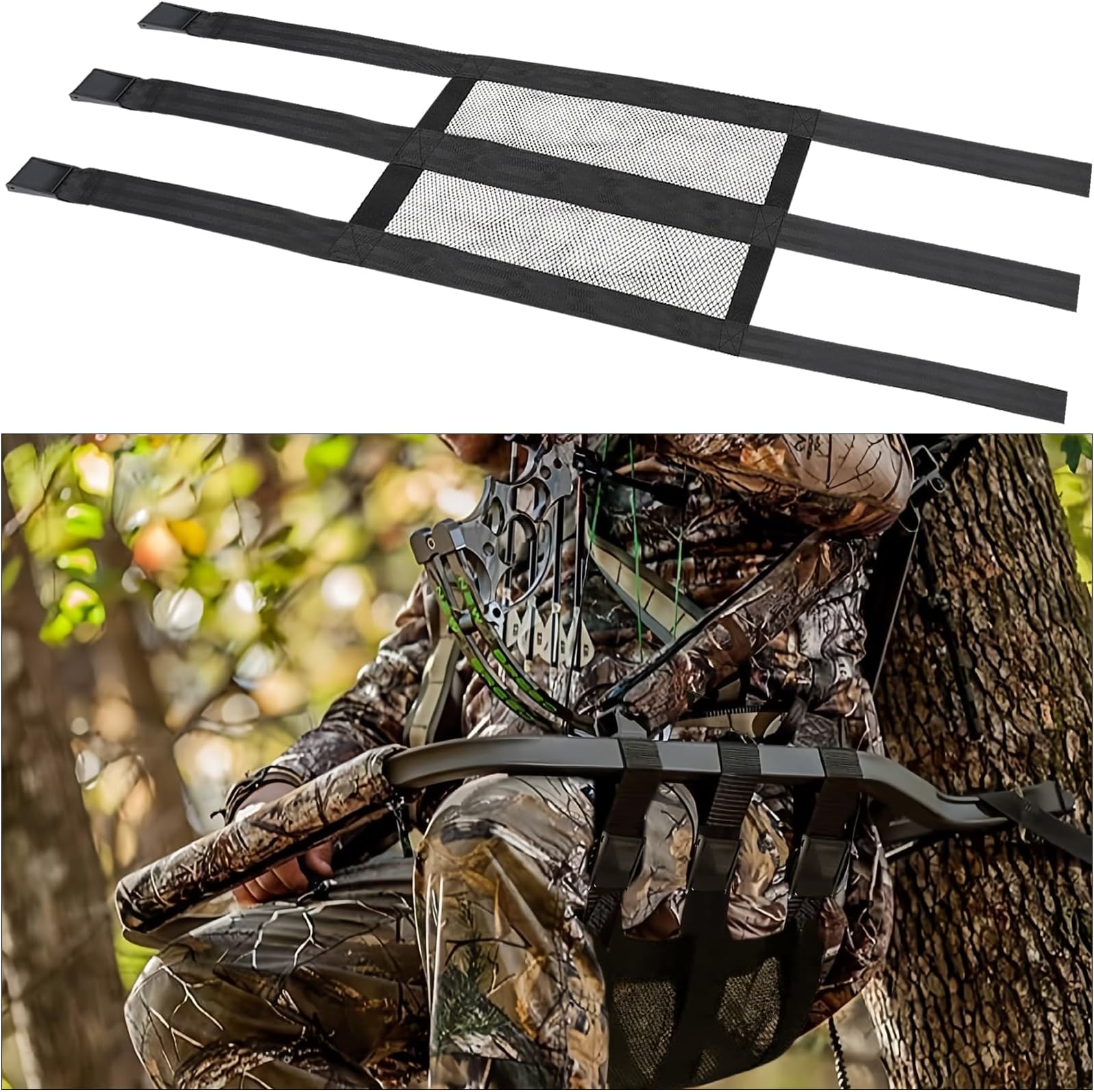 Universal Tree Stand Seat Replacement,16x12 Adjustable Hang on Treestands Replacement Seat;Lock On Tree Stand Accessories for Deer Hunting