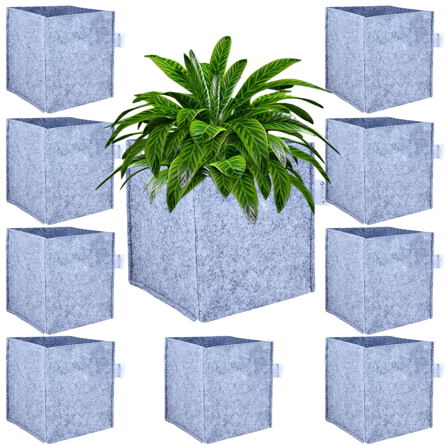 ORILEY Grow Bag Heavy Duty Geo Fabric Plants Flower Growing Bags Floor Standing Mount Type for Home Garden Balcony Nursery (Grey, Square, 300 GSM 4x4x4 inch Pack of 10) (B0BX6V1MD3) Amazon Price History, Amazon Price Tracker