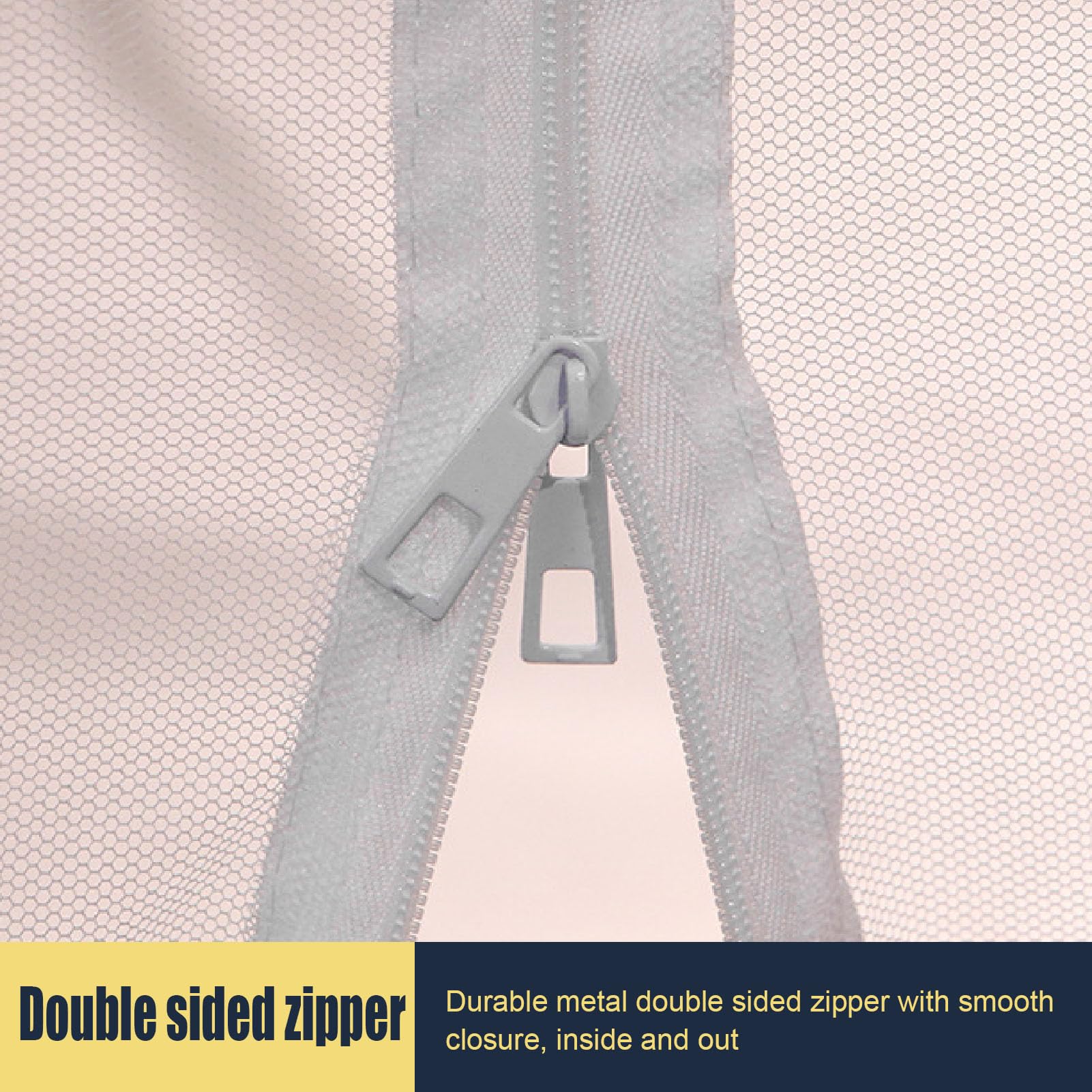 Socobeta Tenda a Rete da Letto con Doppia Porta Inferiore con Cerniera, Telaio in Filo di Acciaio, Baldacchino Pieghevole per Camera da Letto, Campeggio, 200x220x150 Cm
